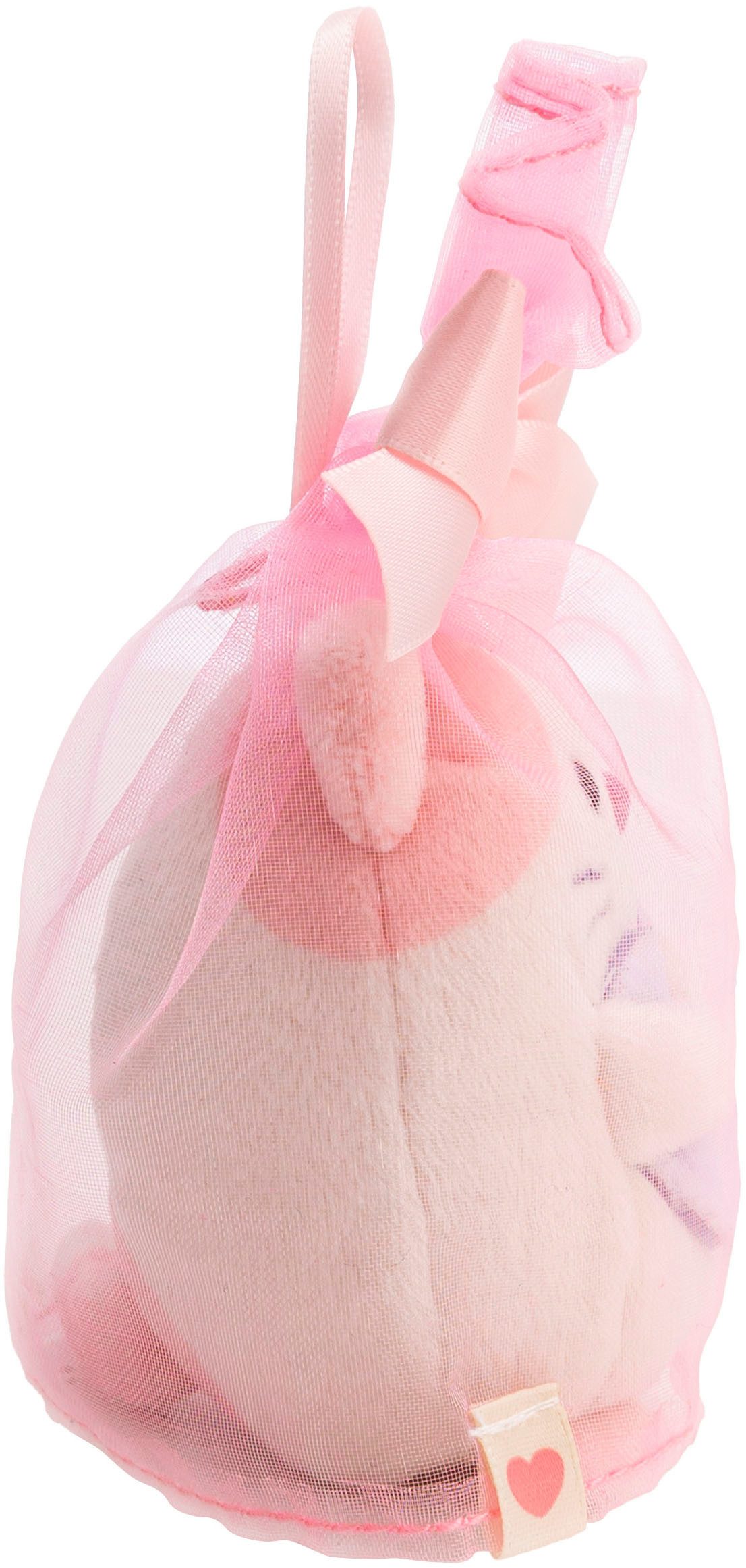 Nici Kuscheltier mymochi, Set Katze Angy pfirsichfarben 8cm (Set), mit Herztasche & Organzakostüm; in Geschenkbox