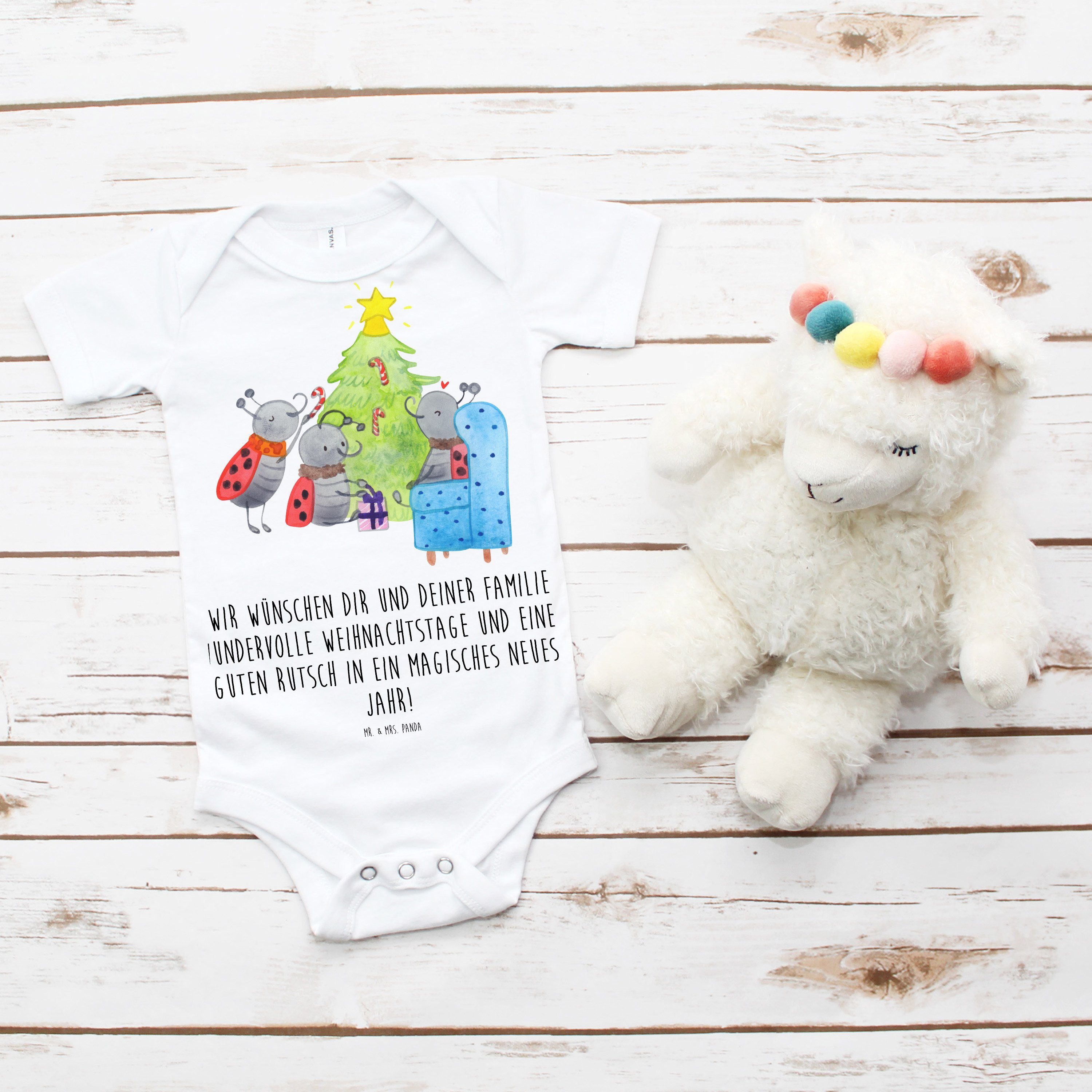 Mr. & Mrs. Panda Baby-Str (1-tlg) - Strampler 24. 18. Transparent - Weihnachten - Geschenk, Monat Smörle