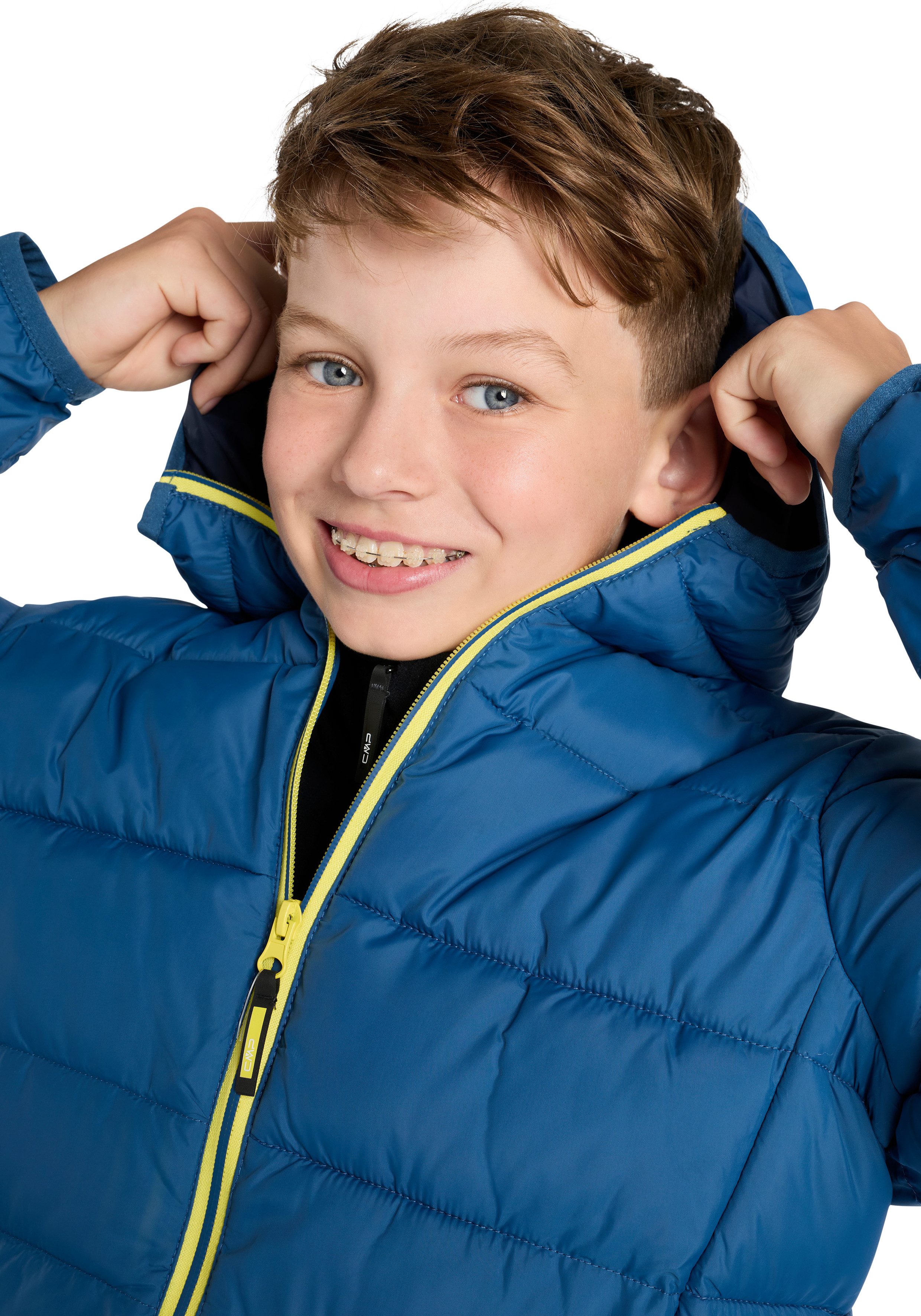 CMP Steppjacke KID JACKET FIX HOOD mit Kapuze, winddicht, wasserabweisend, aus Polyester