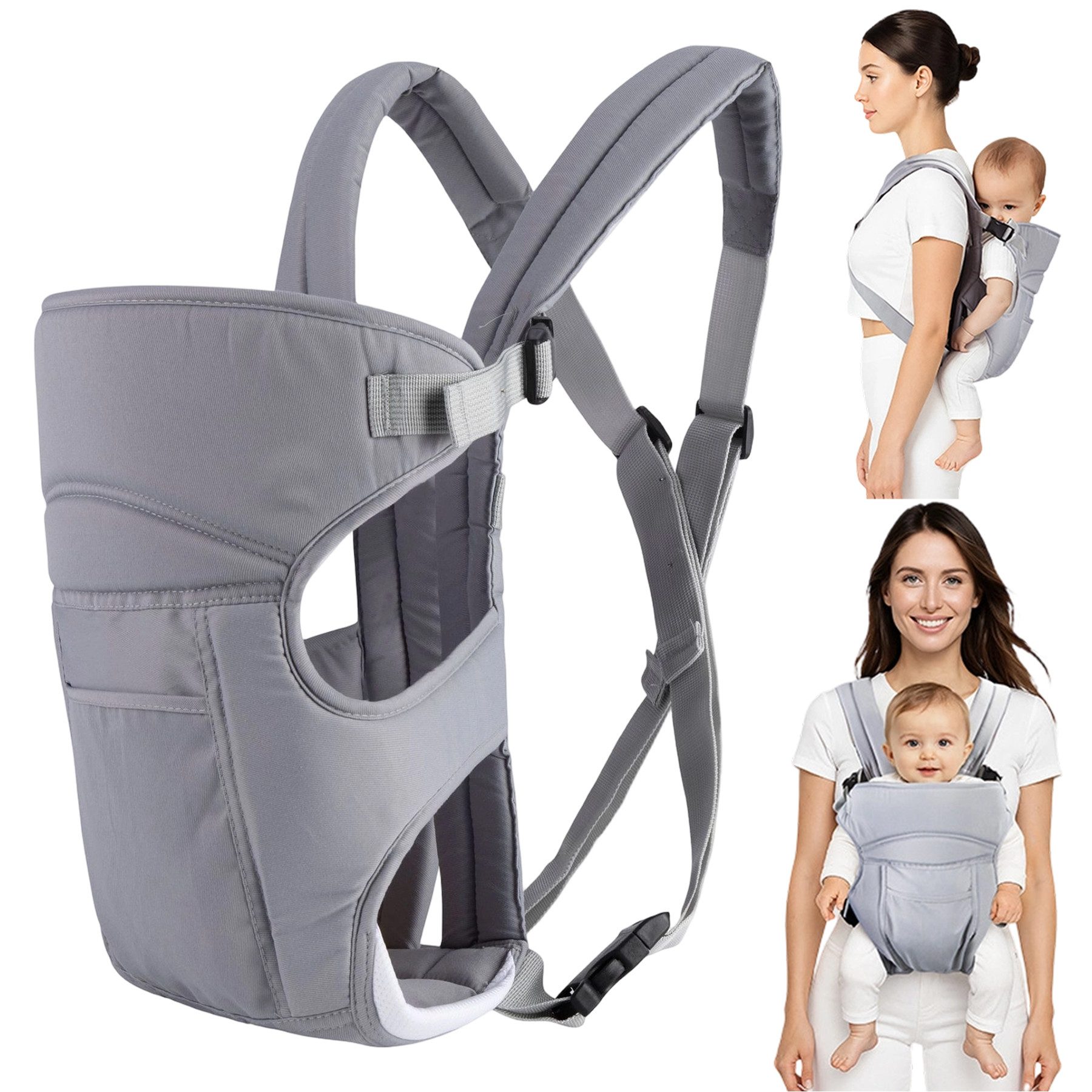 Mutig Babytrage Babytrage 3-in-1 mit M-Position, Bauchtrage Rückentrage & Hüfttrage (atmungsaktives Honeycomb-Mesh, verstellbarer Hüftgurt), für Neugeborene & Kleinkinder 3,5–20 kg