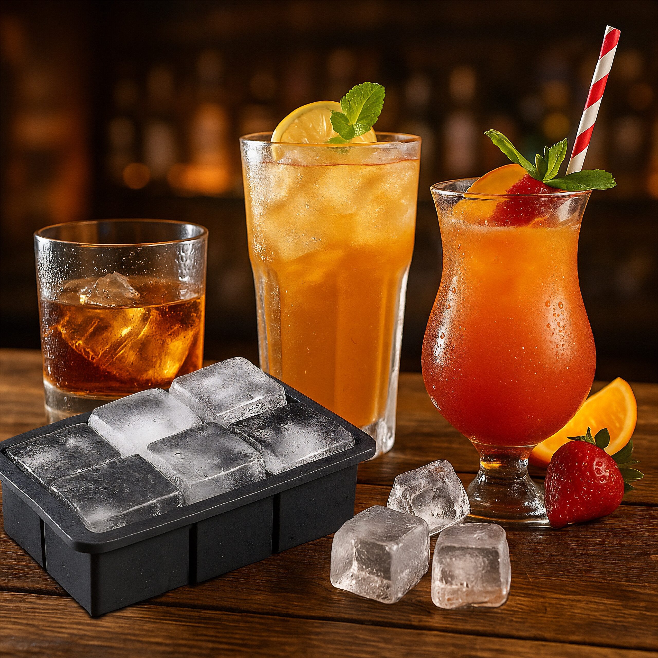 relaxdays Eiswürfelbehälter 3x Eiswürfelform Silikon 5 cm, Silikon