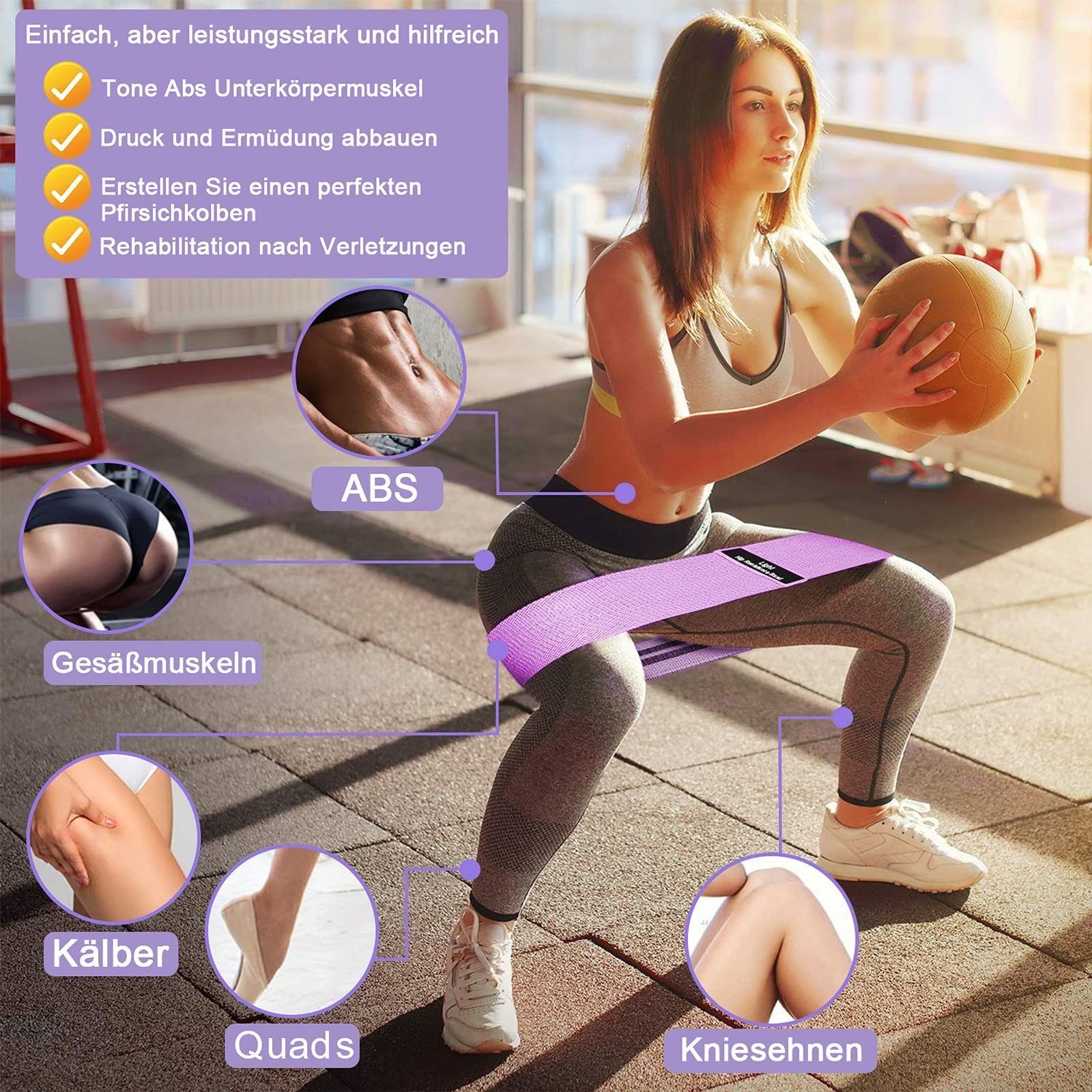 UE Stock Gymnastikbänder Yogagurt Fitnessband Beine Tailletraining Fitnessbänder Dreierpack