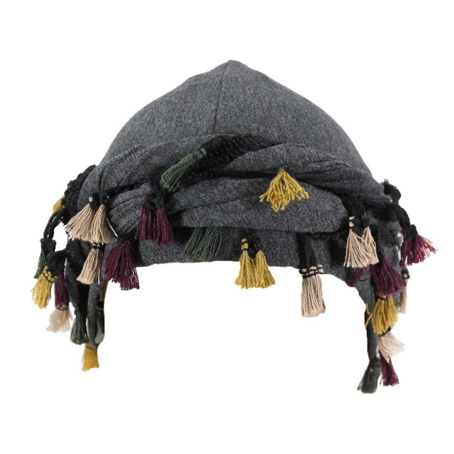 LuxusKollektion Turban Turban Herren Durag Kopftuch Satin Stretch Twist #B Dunkelgrau