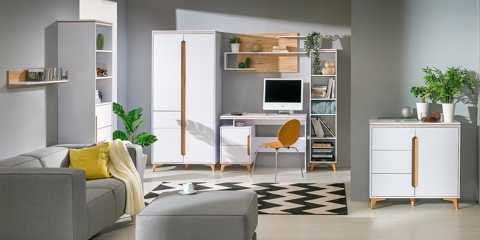 Stylefy Wandregal Weiß Wohnmöbel, aus Modern Stauraum, mit Grete, Ablage, Wandschrank, Holzwerkstoff, Wandregal, - Bergesche viel Design
