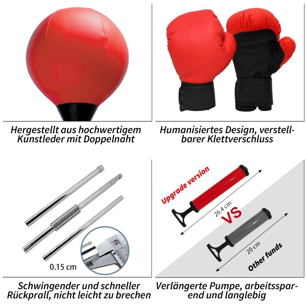 Mucola Standboxsack Mucola Standboxsack Erwachsene Boxsack inkl. Boxhandschuhe Boxbirne (Set, 1-tlg., mit Boxhandschuhe und Luftpumpe), höhenverstellbar