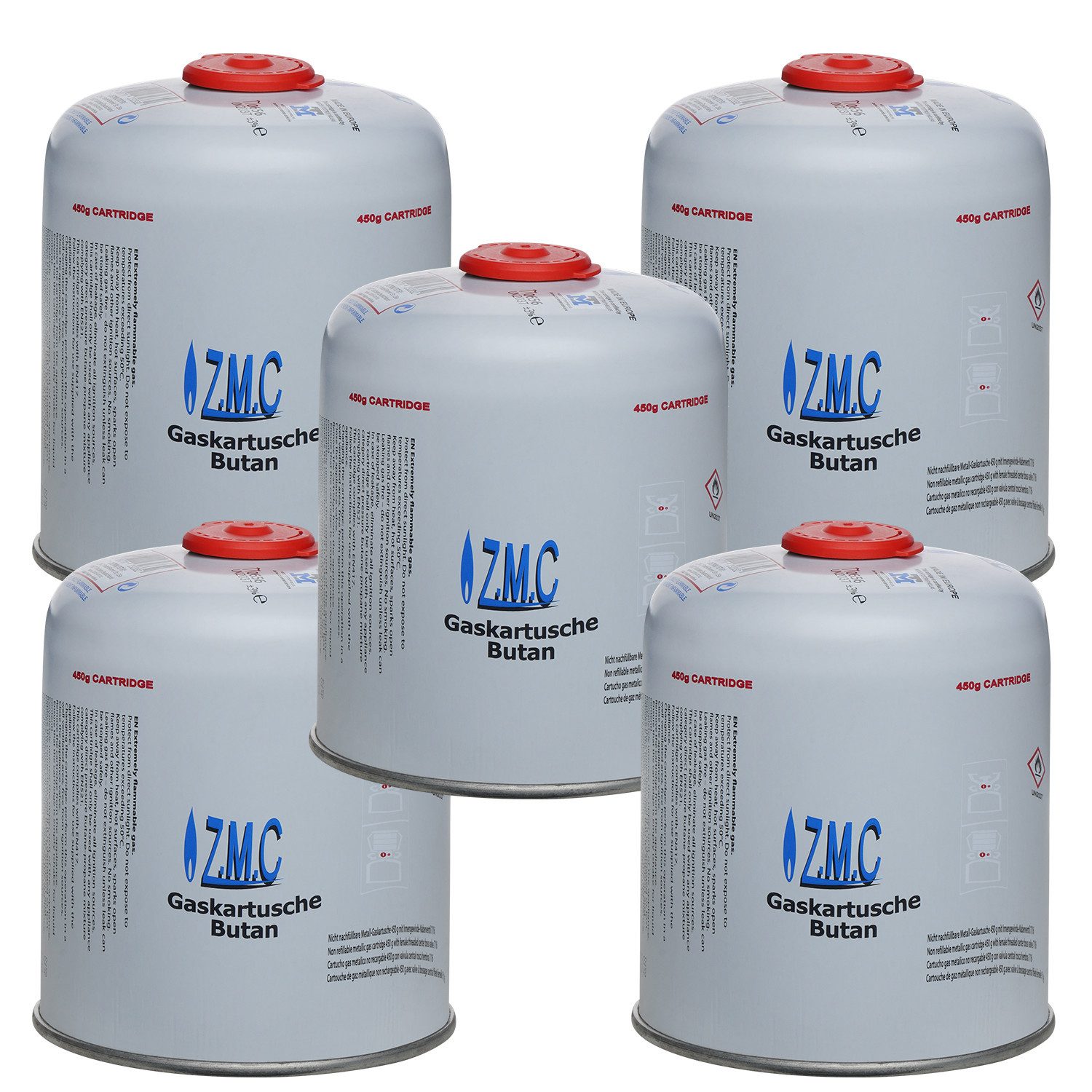 ZMC Otto, Zubehör für Butangas Druckgasdose Für Gaskocher / Gaslötgeräte / Abflammgeräte Eurogewinde, Schraubventil Gaskartuschen 900ml Ventilkartusche Gewindeanschluß