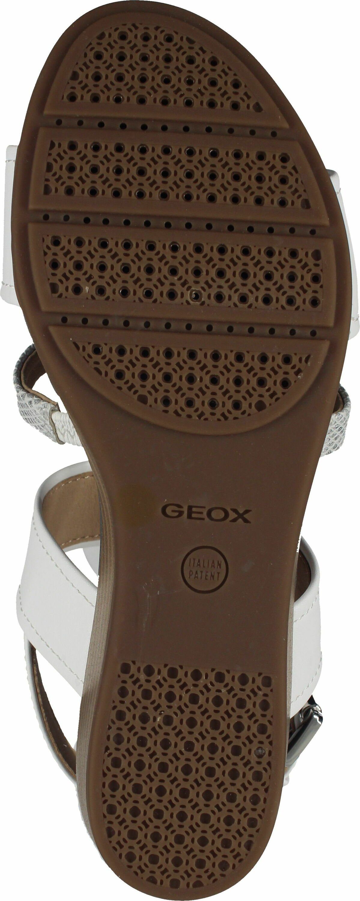Schuhe Sandaletten Geox Sandalen Lederimitat Keilsandalette