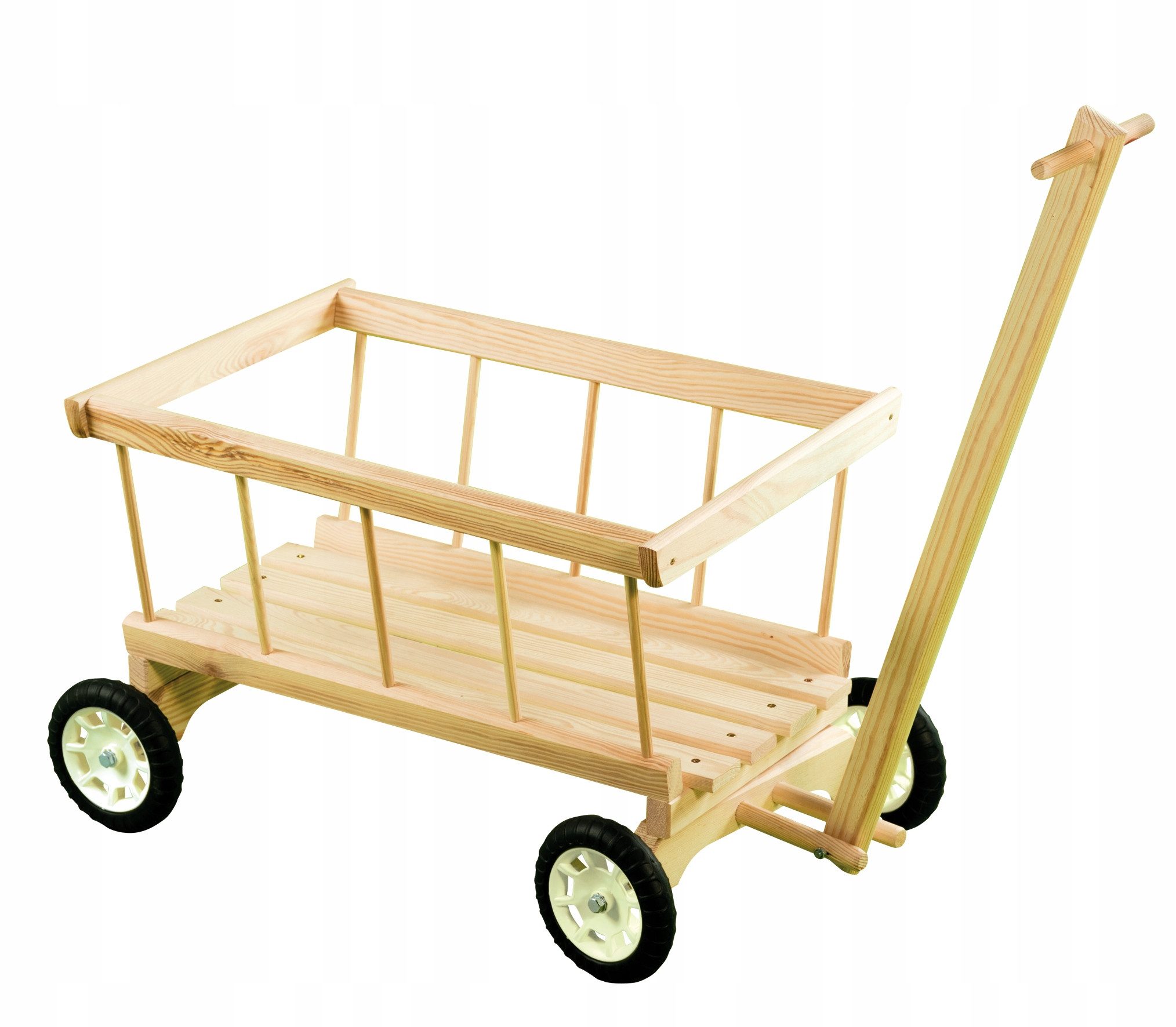 COIL Handwagen Leiterwagen, Spielzeug-Kinderwagen, Handgefertigt aus Holz, (klein/groß), Gartendekorationen, Schwenkbare Vorderrader, Selbstmontage