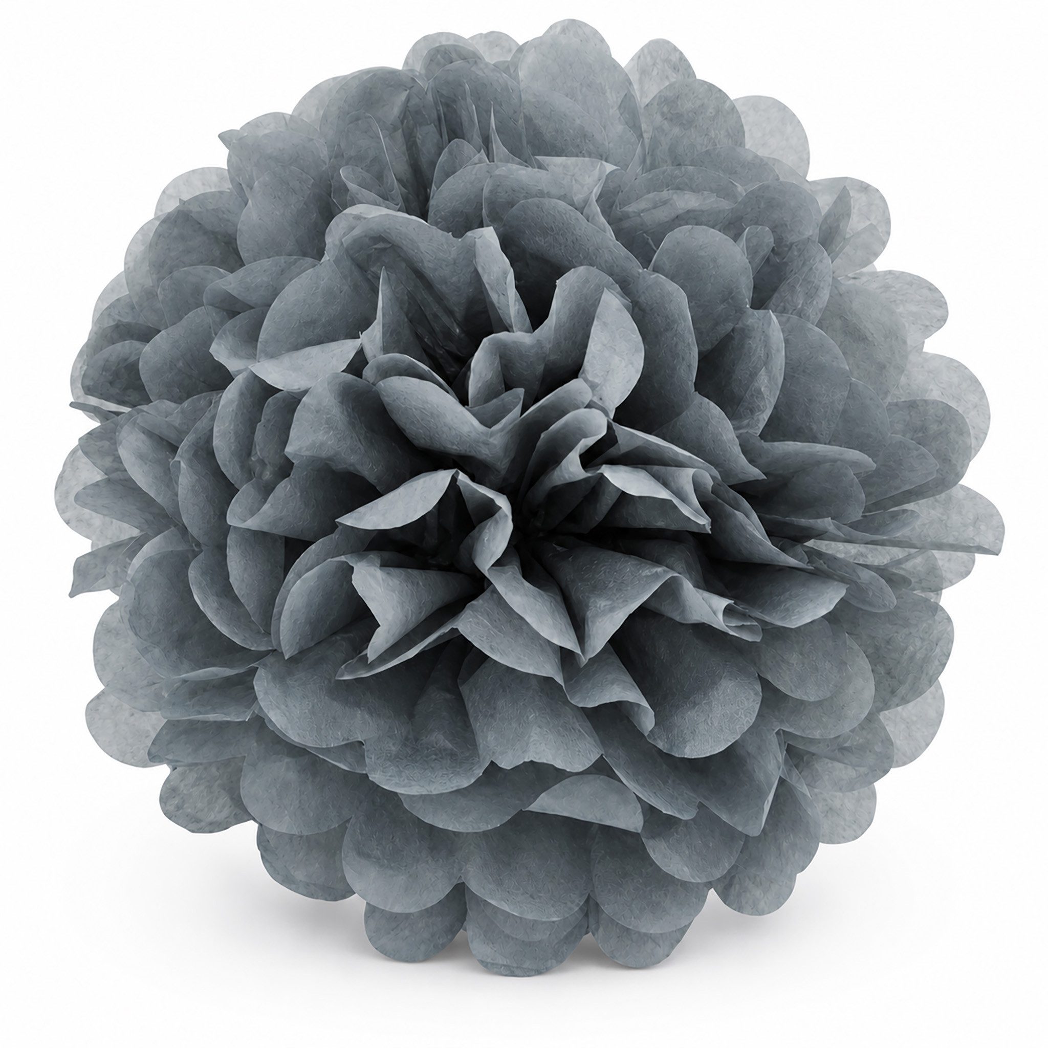 Creativery Pompon, Pompon 25cm Papier 1 Stück Silber / Grau