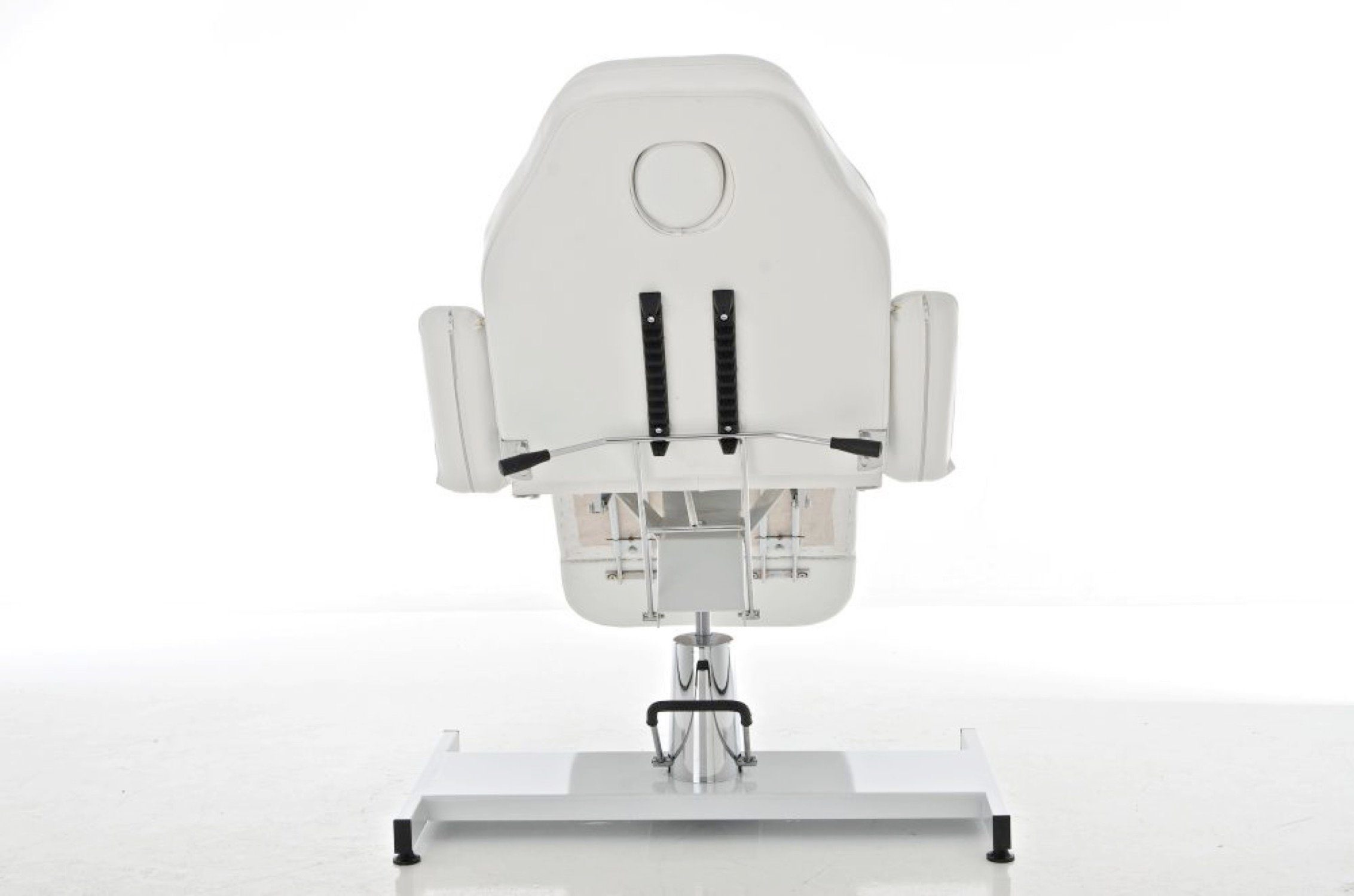 TPFLiving Massageliege Sphere - Hydraulische Kosmetikliege (Massagebett 360° drehbar. Sitzhöhe 60 - 75 cm, Massagesessel bis zu 400 kg belastbar), mit Feinzellenschaumstoff gepolstert - Material: Kunstleder weiß
