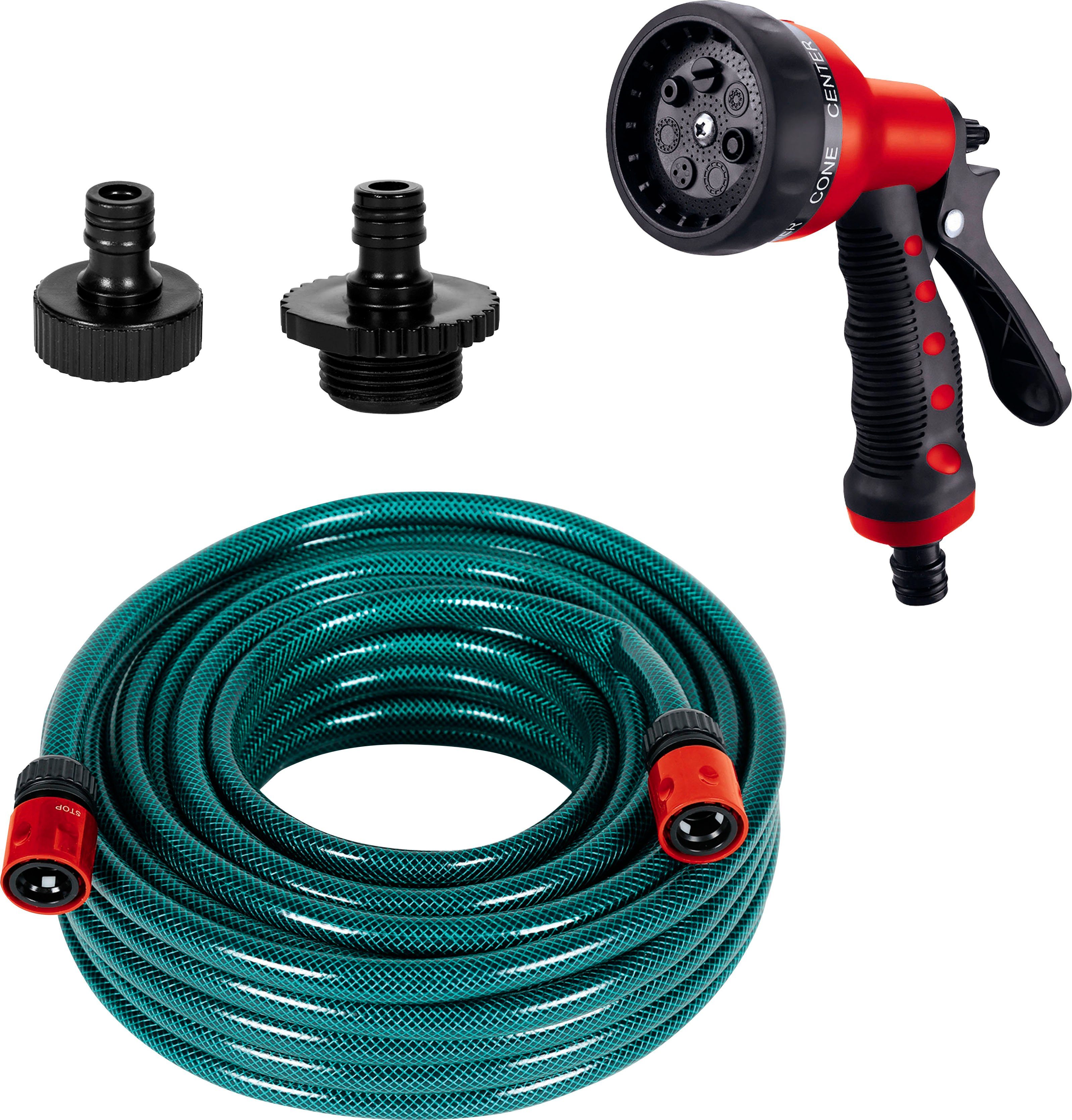 Einhell Pumpenschlauch, (Set), 20m Gartenschlauch inkl. Adapter und Spritzpistole