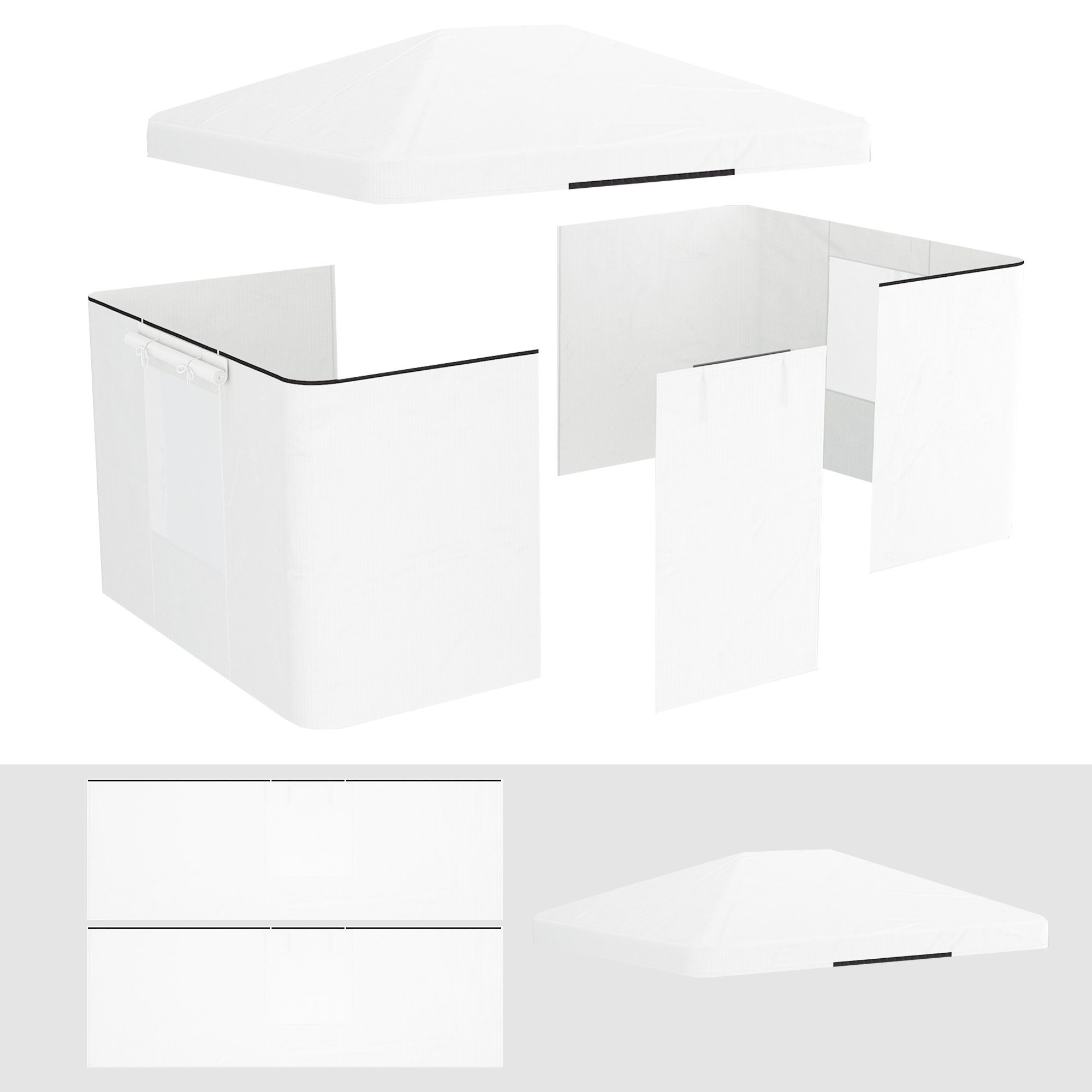 Outsunny Pavillon-Ersatzdach Ersatzdach-Set für Garten Pavillondach mit 2 S günstig online kaufen