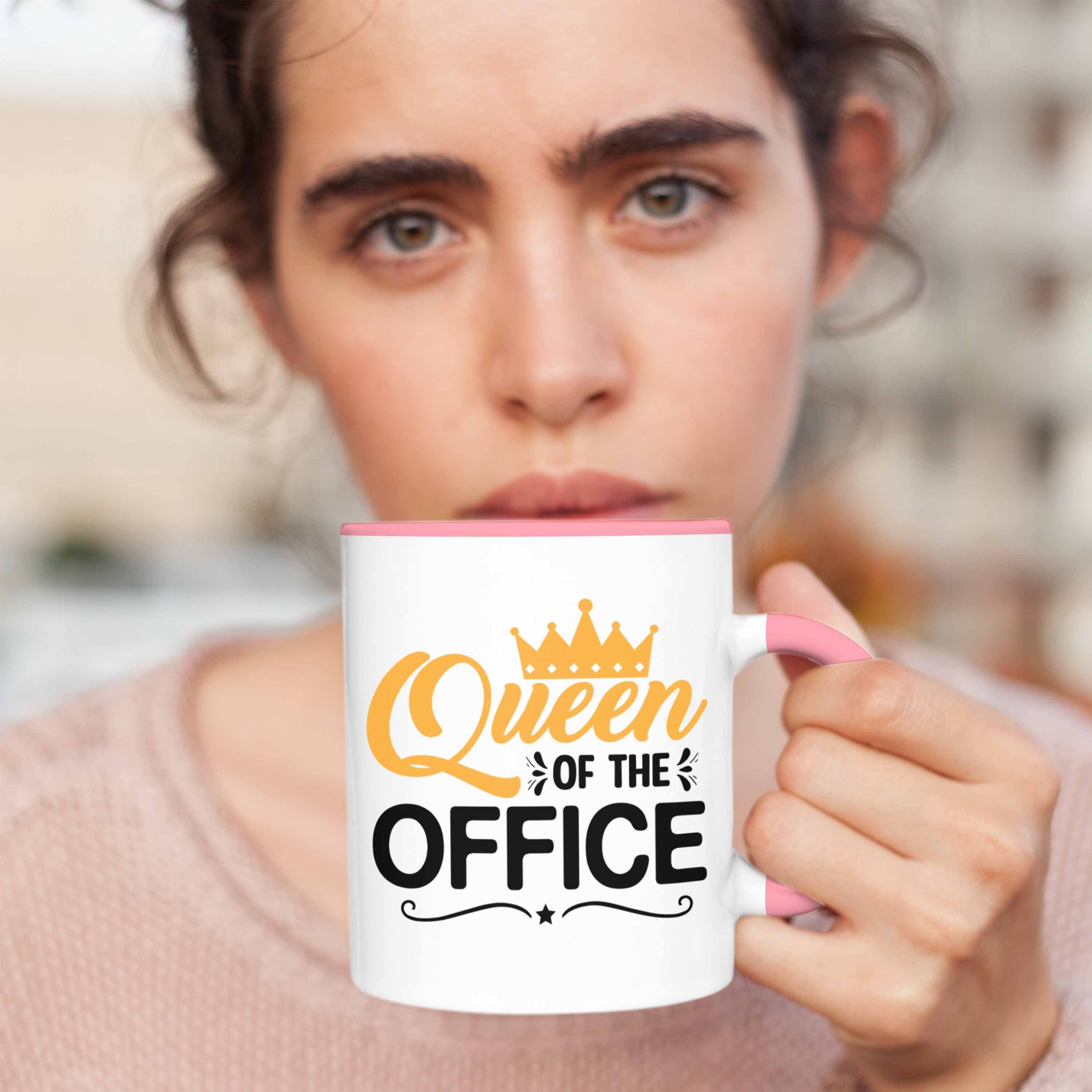 Chefin Tasse Kollegin Geschenk The - Of Office Tasse Queen Trendation Trendation Rosa Geschenkidee