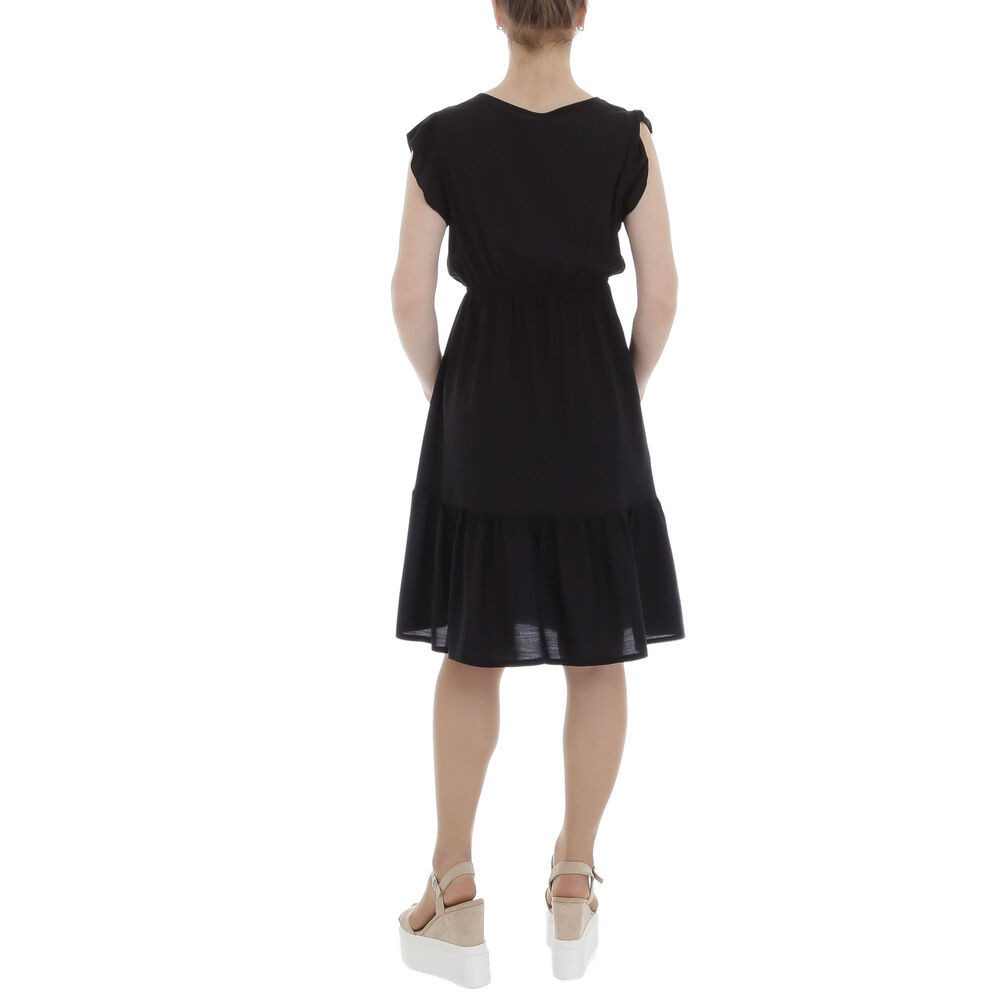 Ital-Design Sommerkleid Damen Freizeit (85941304) Rüschen Sommerkleid in Schwarz – Bild 3 von 5