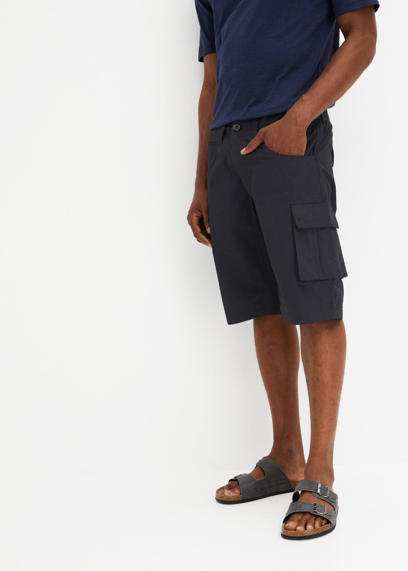 bonprix Cargobermudas aus Baumwolle, Relaxed Fit, mit Minimalmuster, im Casual Stil
