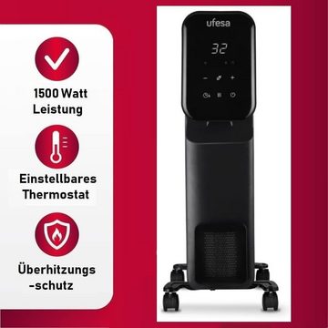 JUNG Ölradiator UFESA RD1500 elektrische Heizung, 1500W, Ölradiator Energiesparend, 1500 W, Elektro Heizgerät für Wohnzimmer