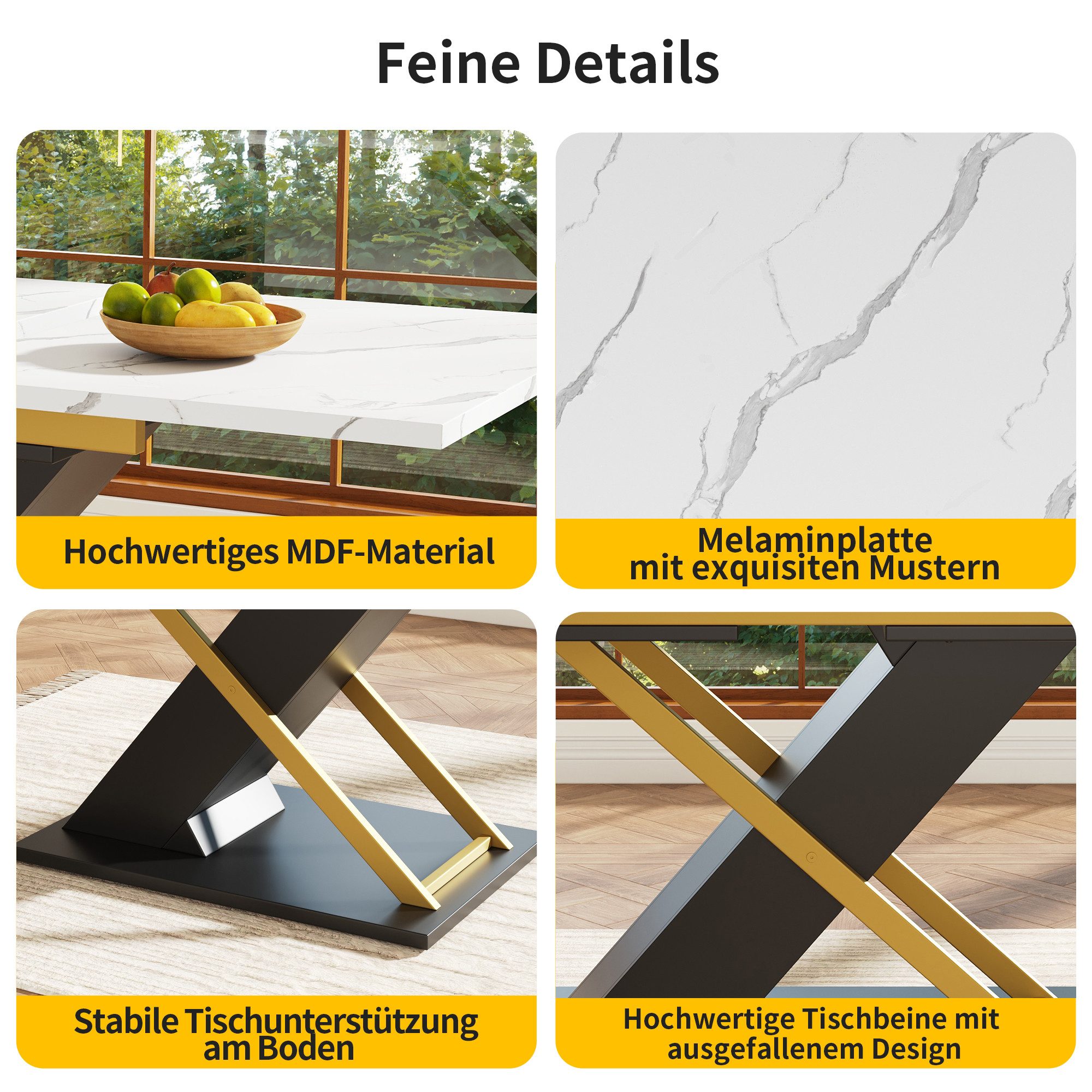 STILVORA Esstisch 120-160×80cm Küchentisch Ausziehtisch Beistelltisch günstig online kaufen