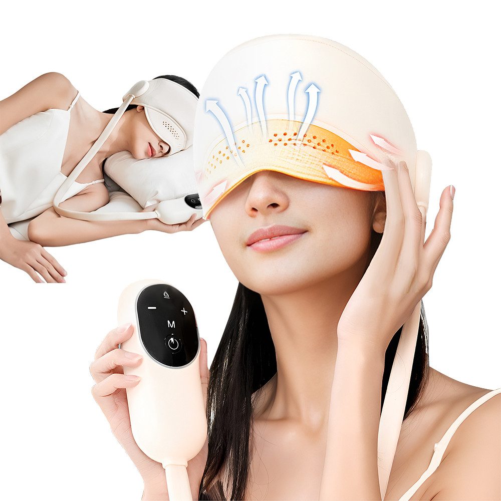 Massagegerät Kopf- und Augenmassagegerät mit Wärmefunktion, Gassack-Massage &4 Modi