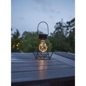 STAR TRADING LED Laterne "Eddy" schwarz, Laterne, warmweiß, 130x130mm, solarbetrieben, warmweiß