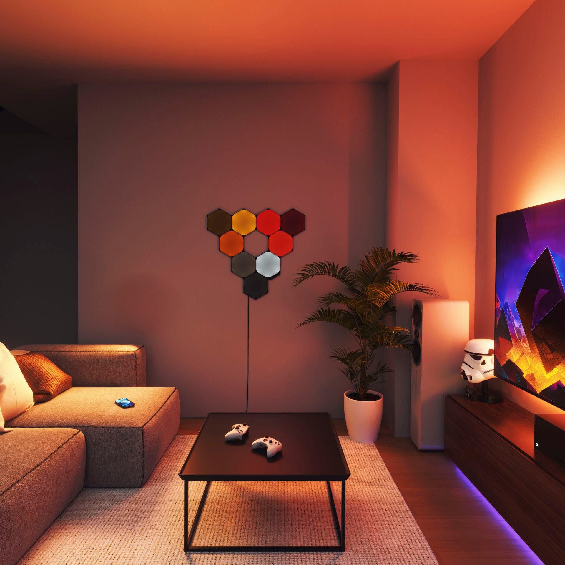 nanoleaf LED Dekolicht Nanoleaf Shapes Ultra Black Hexagons Expansion Pack - 3PK, LED fest integriert, Expansion Pack - 3 PK, Erweiterung zum Starter Kit