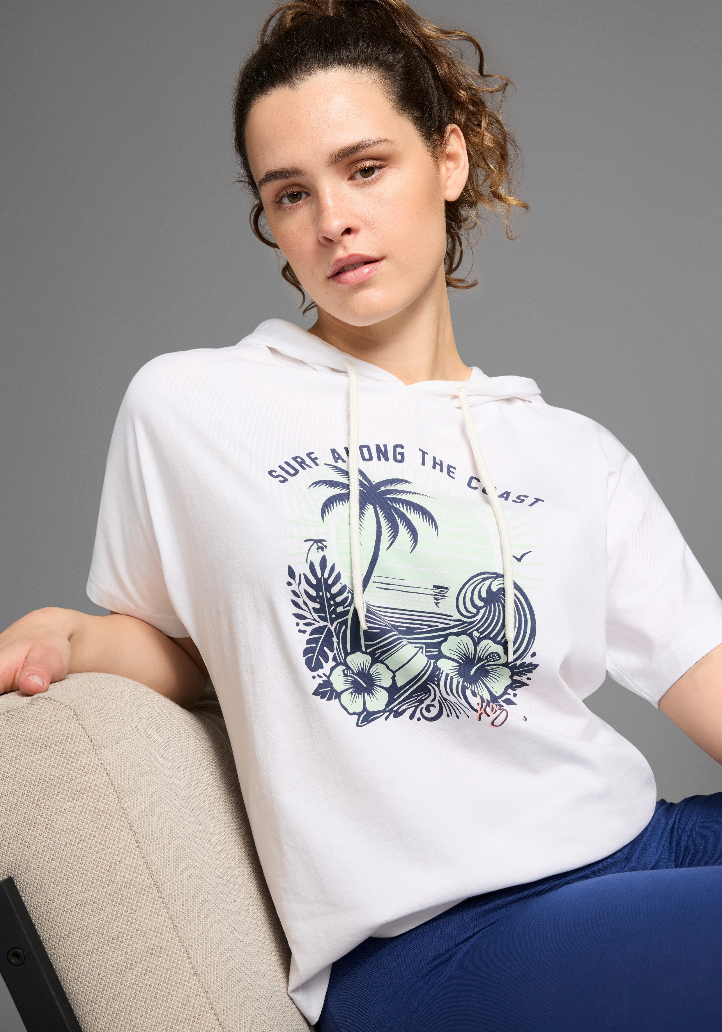 KangaROOS Kapuzenshirt lässig geschnitten mit Frontdruck günstig online kaufen
