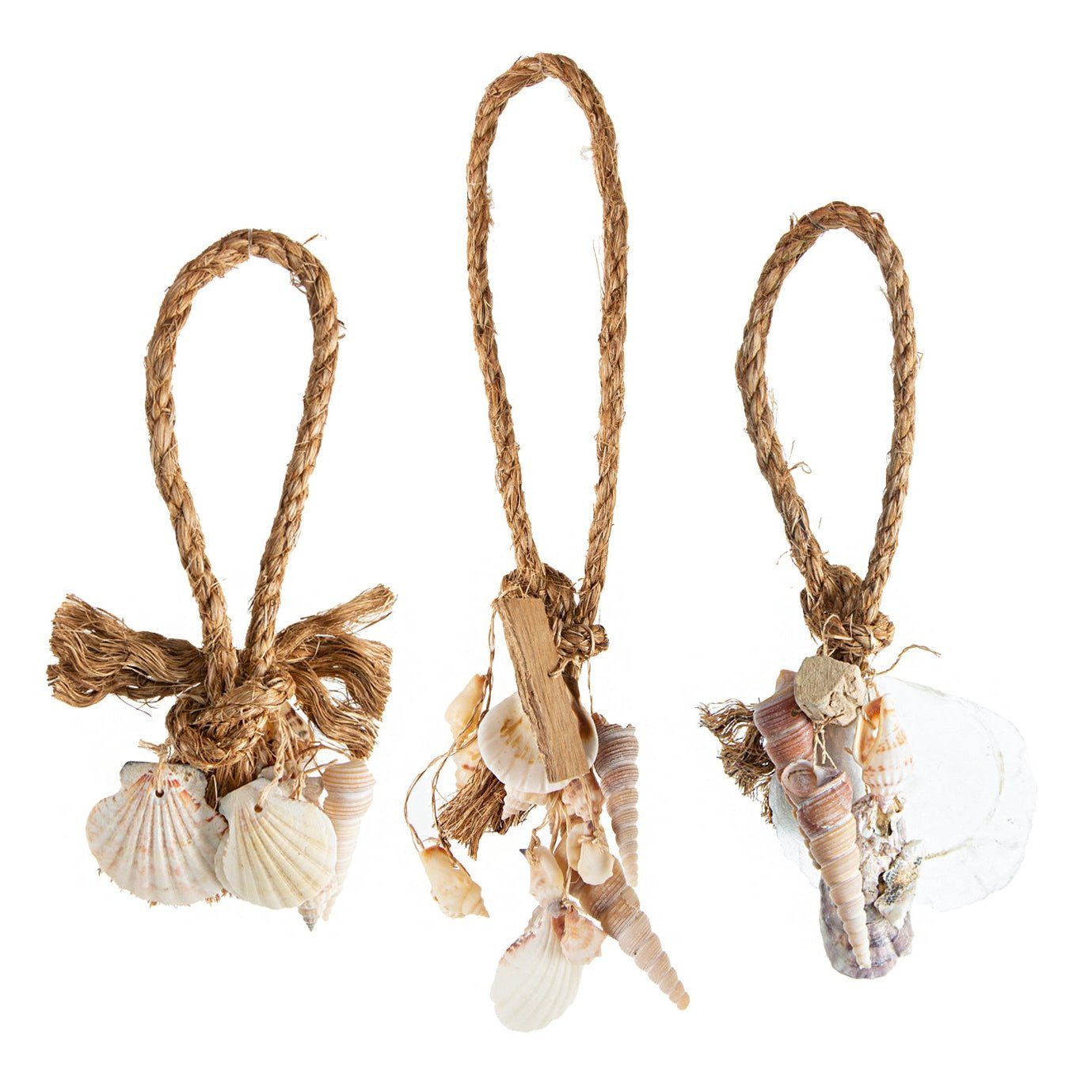 Logbuch-Verlag Dekofigur Maritime Deko Set 3 TLG. Tau + Muscheln braun beige 27 cm