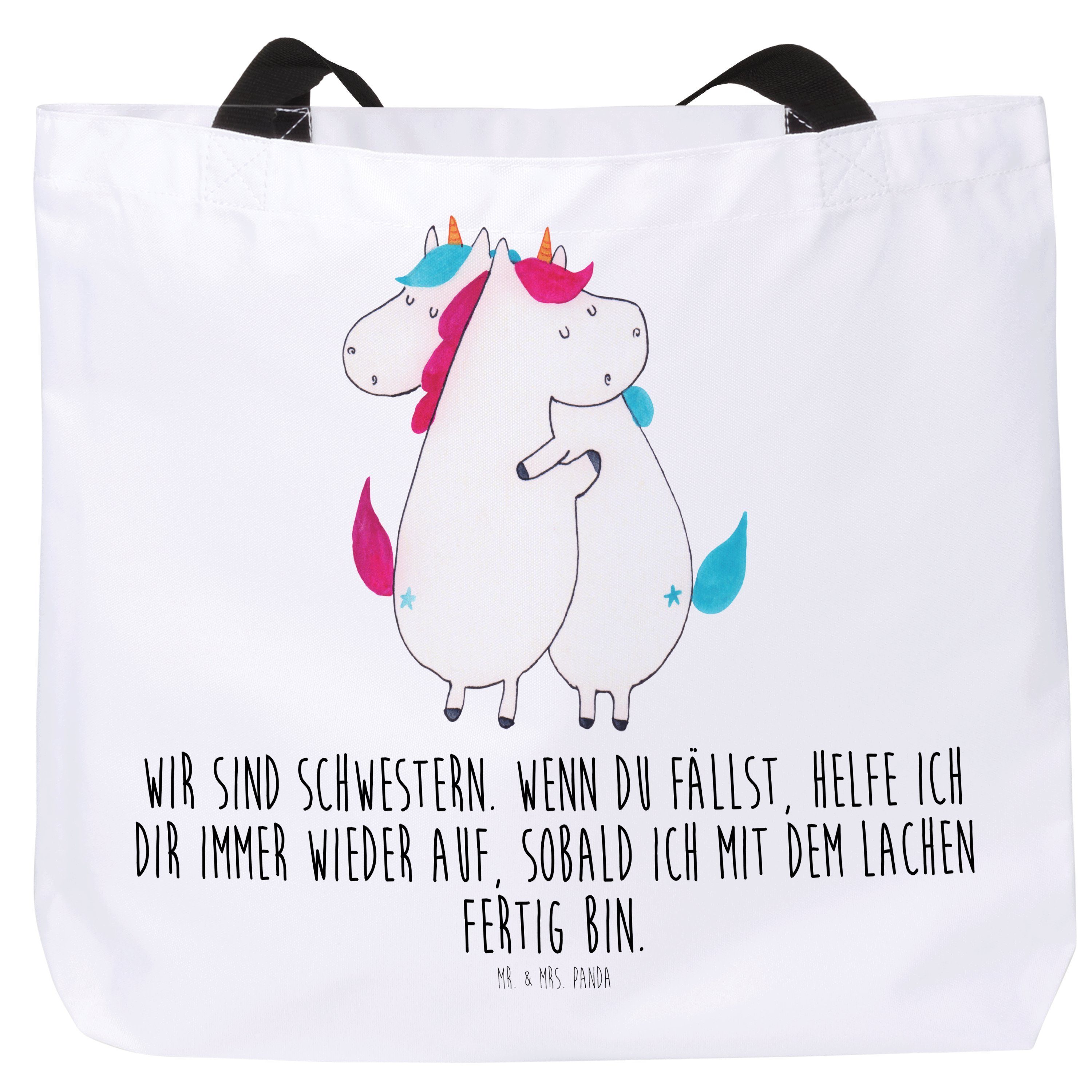 Schulbeutel, Mr. E (1-tlg) Unicorn, Umarmen Weiß Shopper Panda - Geschenk, Mrs. Einhorn, & Einhörner -