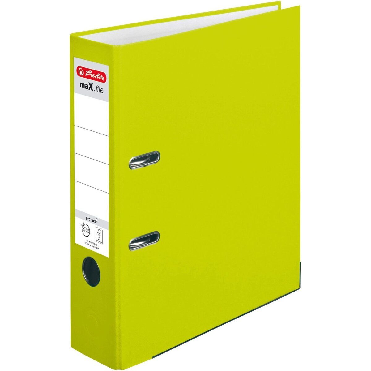 Herlitz Aktenordner Ordner maX.file protect A4 8cm neon grün PP-Kunststoffbezug