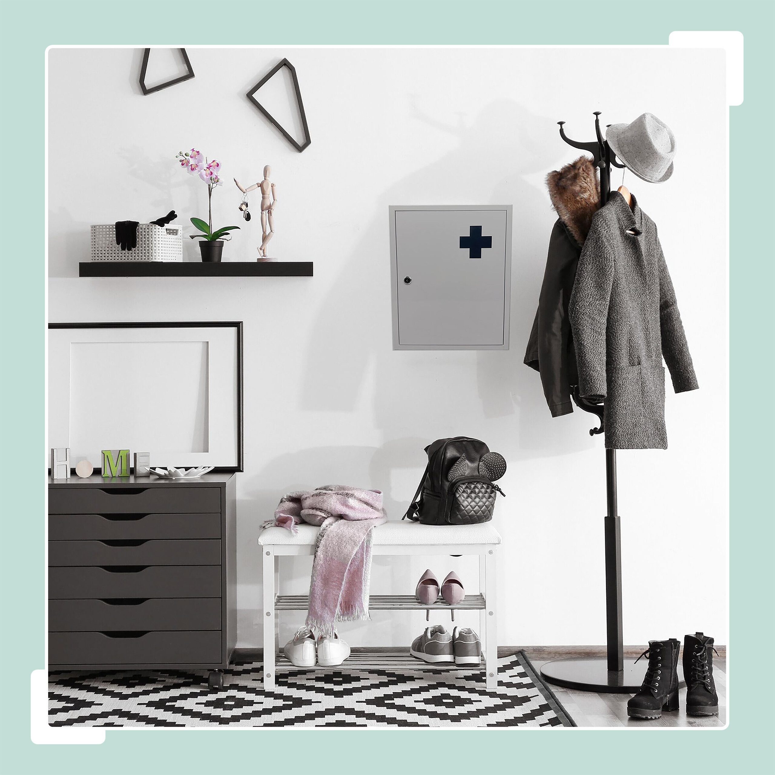 relaxdays Medizinschrank Abschließbarer Medizinschrank grau günstig online kaufen