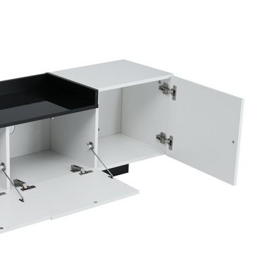 REDOM TV-Schrank (Fernsehtisch, mit verstellbaren Einlegeböden) TV-Schrank, Fernsehtisch, mit 2 Scharniertüren und 1 Schublade