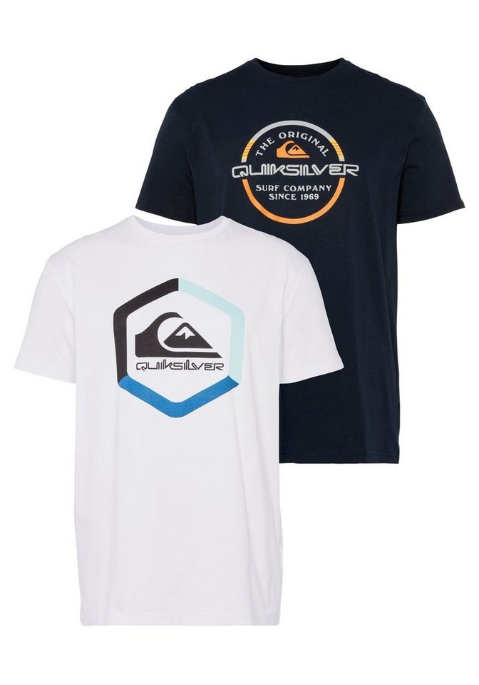 Quiksilver T-Shirt Herren Doppelpack mit Logodruck (Packung, 2-tlg., 2er- Pack), Doppelpack T-Shirt von Quiksilver