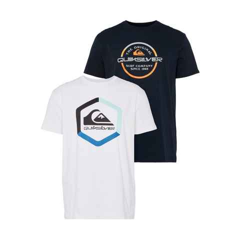 Quiksilver T-Shirt Herren Doppelpack mit Logodruck (Packung, 2-tlg., 2er-Pack)