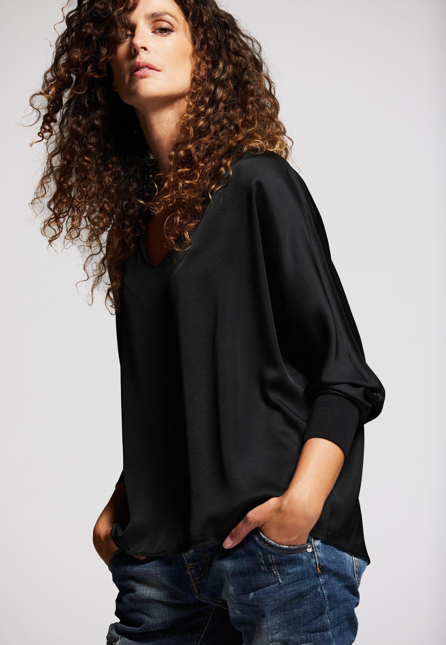 Andijamo-Fashion Schlupfbluse CHARMING Satinbluse mit dezentem günstig online kaufen