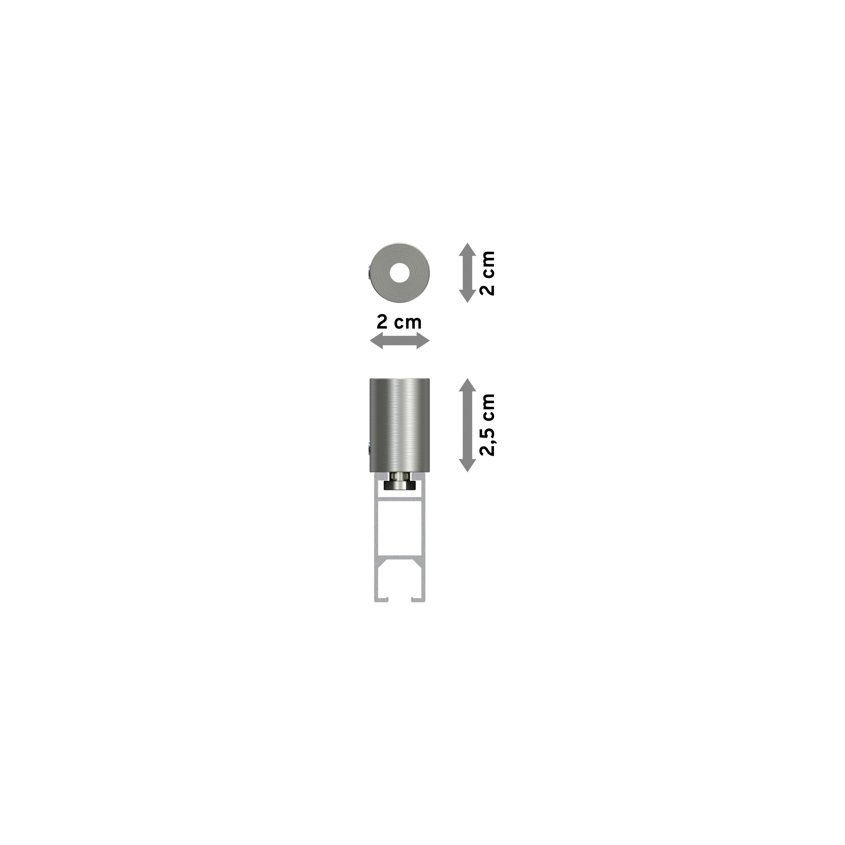 Gardinenstange eckig, Sonius 1-läufig, mm, 14x35 Edelstahl-Optik Lox, INTERDECO, Deckenmontage,