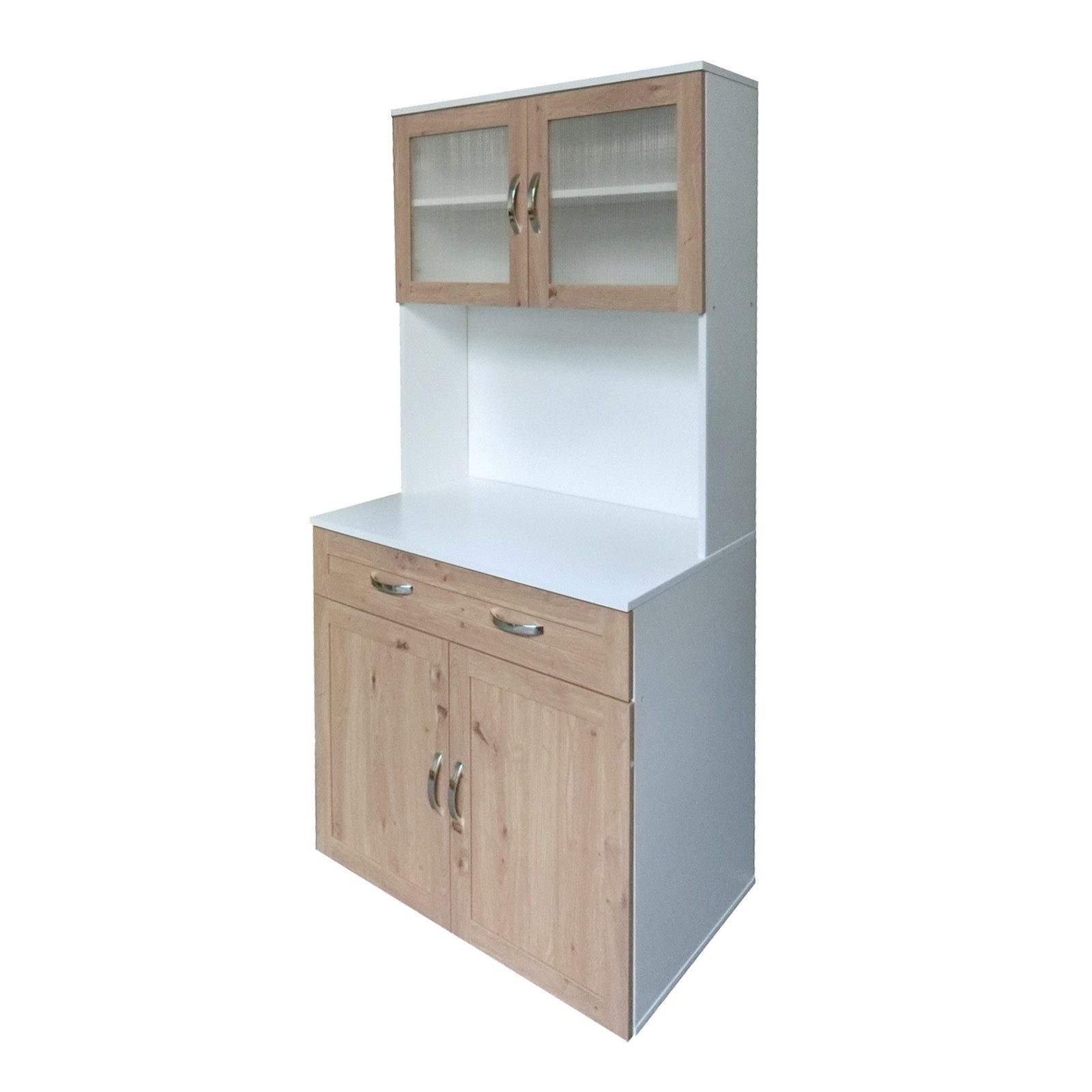 HTI-Living Küchenbuffet Küchenbuffet mit Glasteil Weiß Artisaneiche Blanca günstig online kaufen