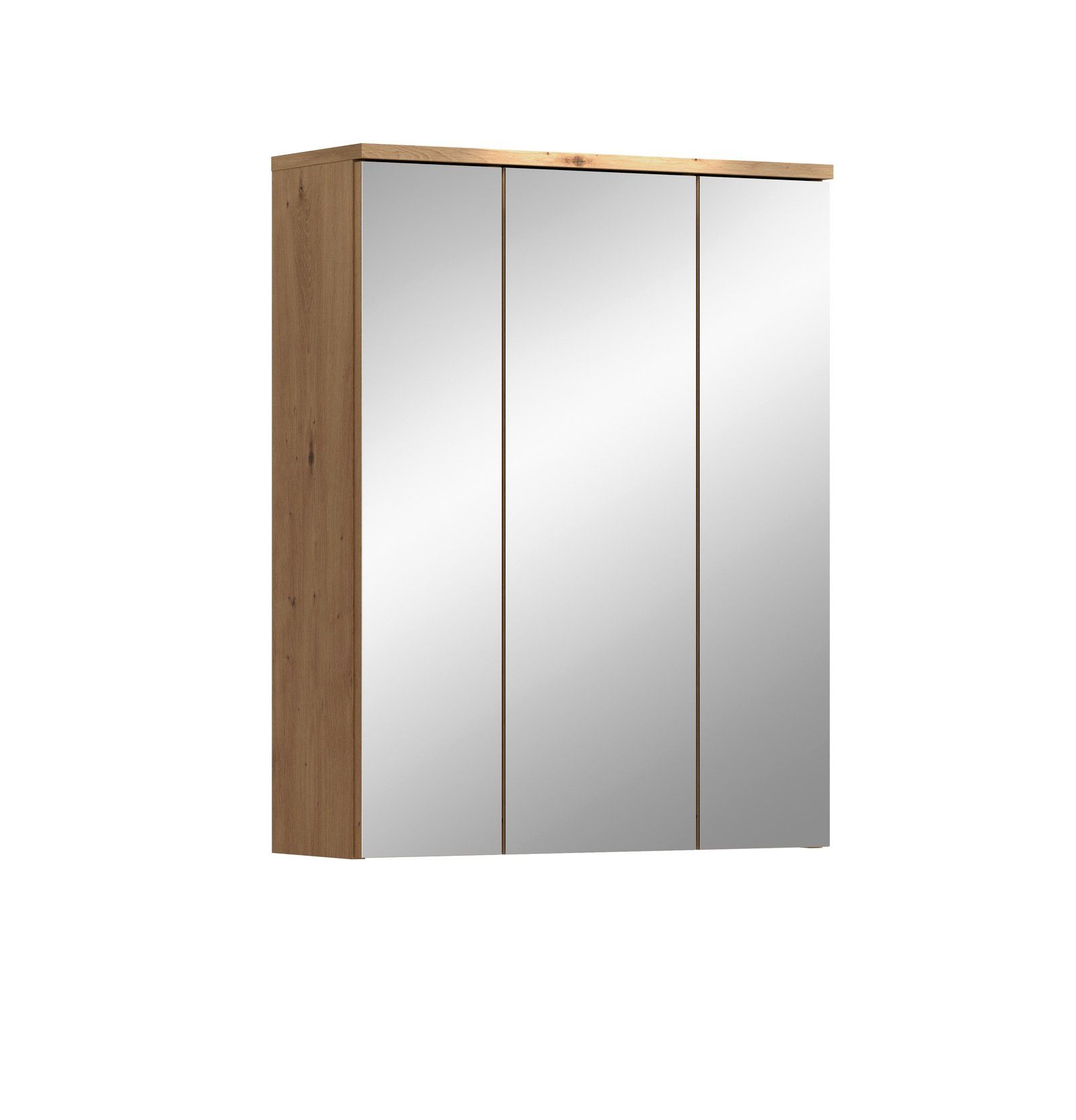 Aileenstore Spiegelschrank NORDIC 60 cm Breite, Holz, 3 Spiegeltüren