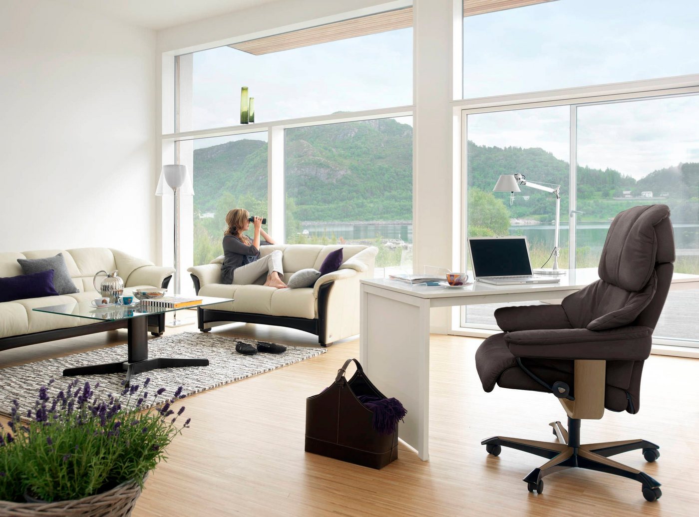 Stressless® Relaxsessel »Reno«, mit Home Office Base, Größe M, Gestell Eiche-kaufen