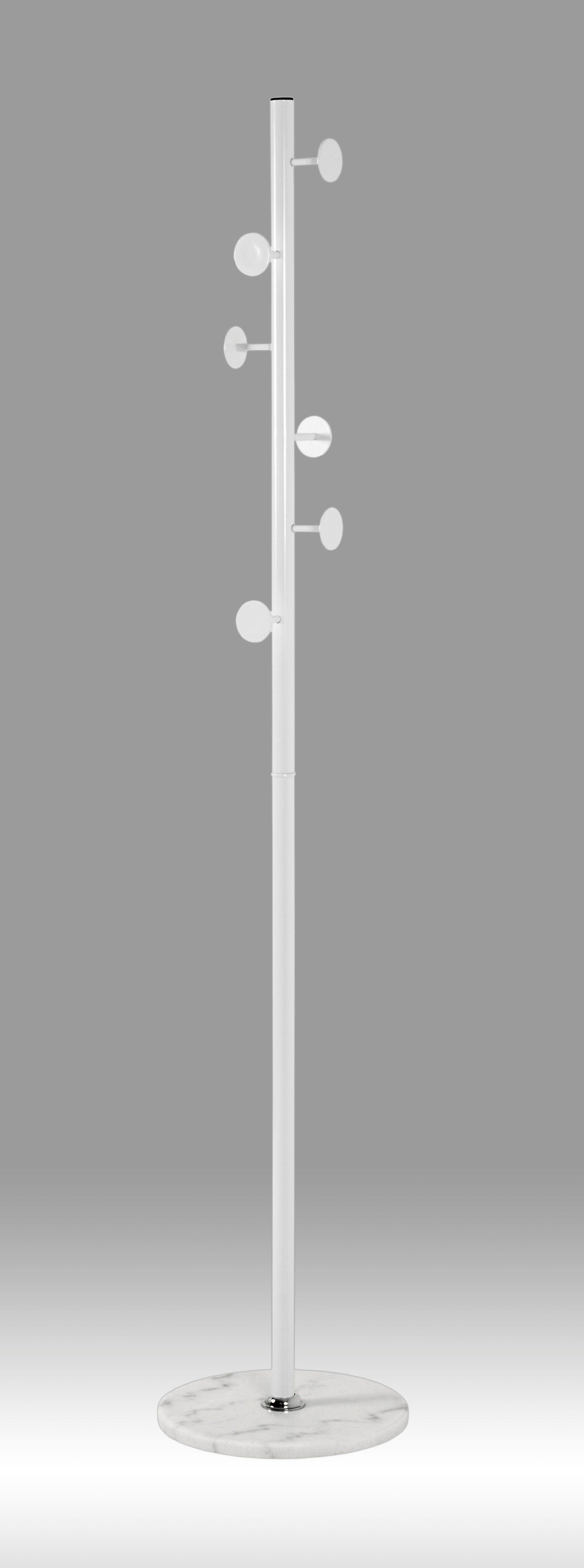 HAKU Garderobenständer Kleiderständer, Standgarderobe, rund - aus Metall Weiß - Ø/H 35/180 cm