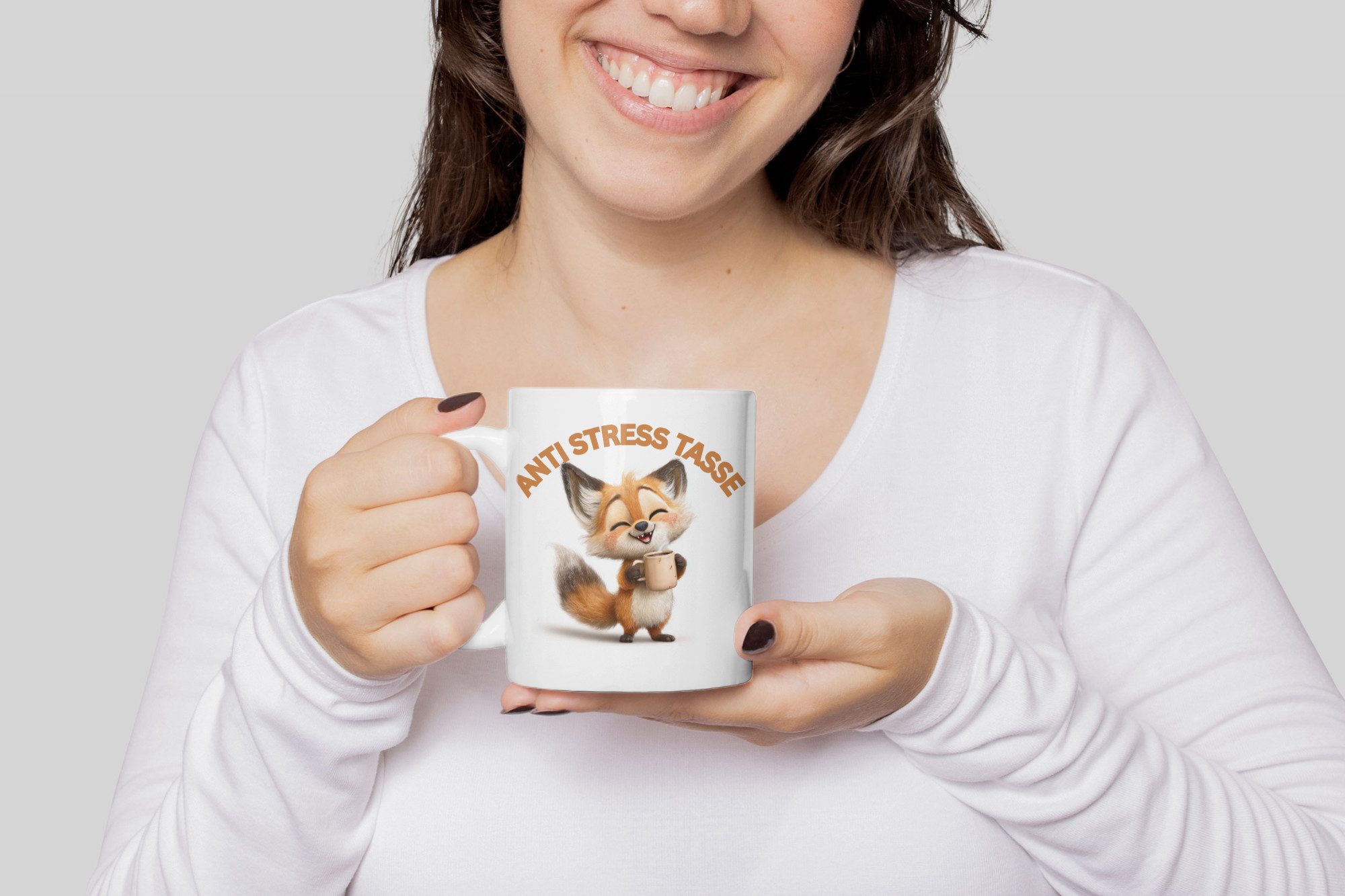 WS-Trend Tasse Anti Stress Fuchs Fox Kaffeetasse Teetasse Tasse Geschenkidee 325 ml, Keramik