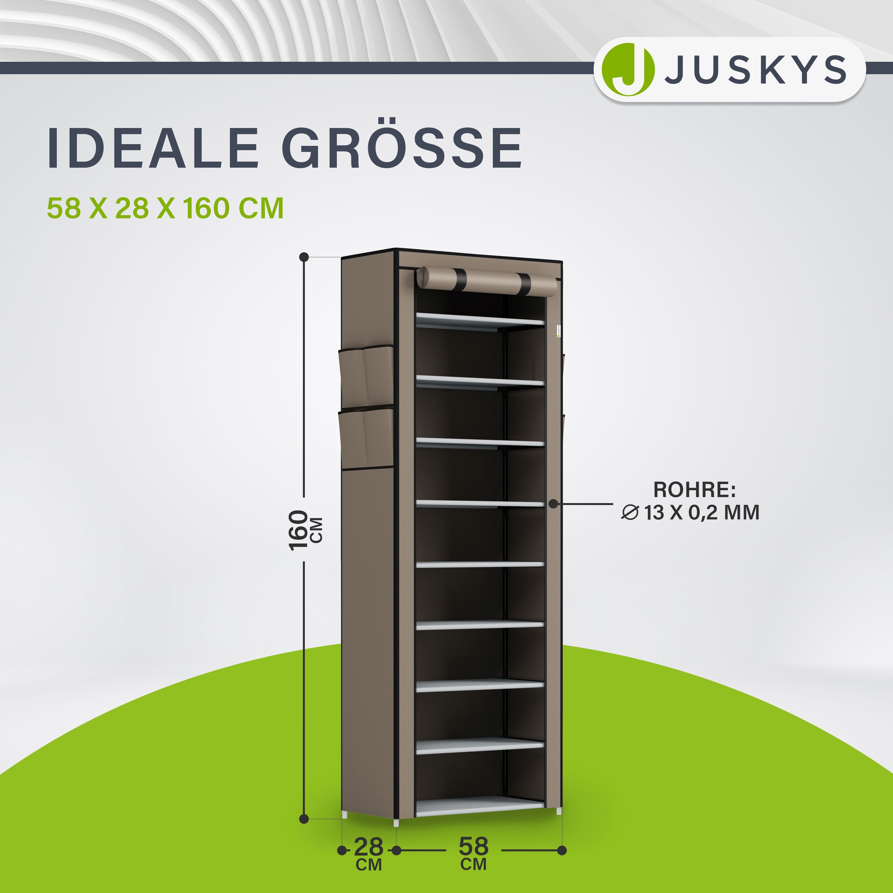 Juskys Schuhregal M, mit 2 Seitentaschen, günstig online kaufen