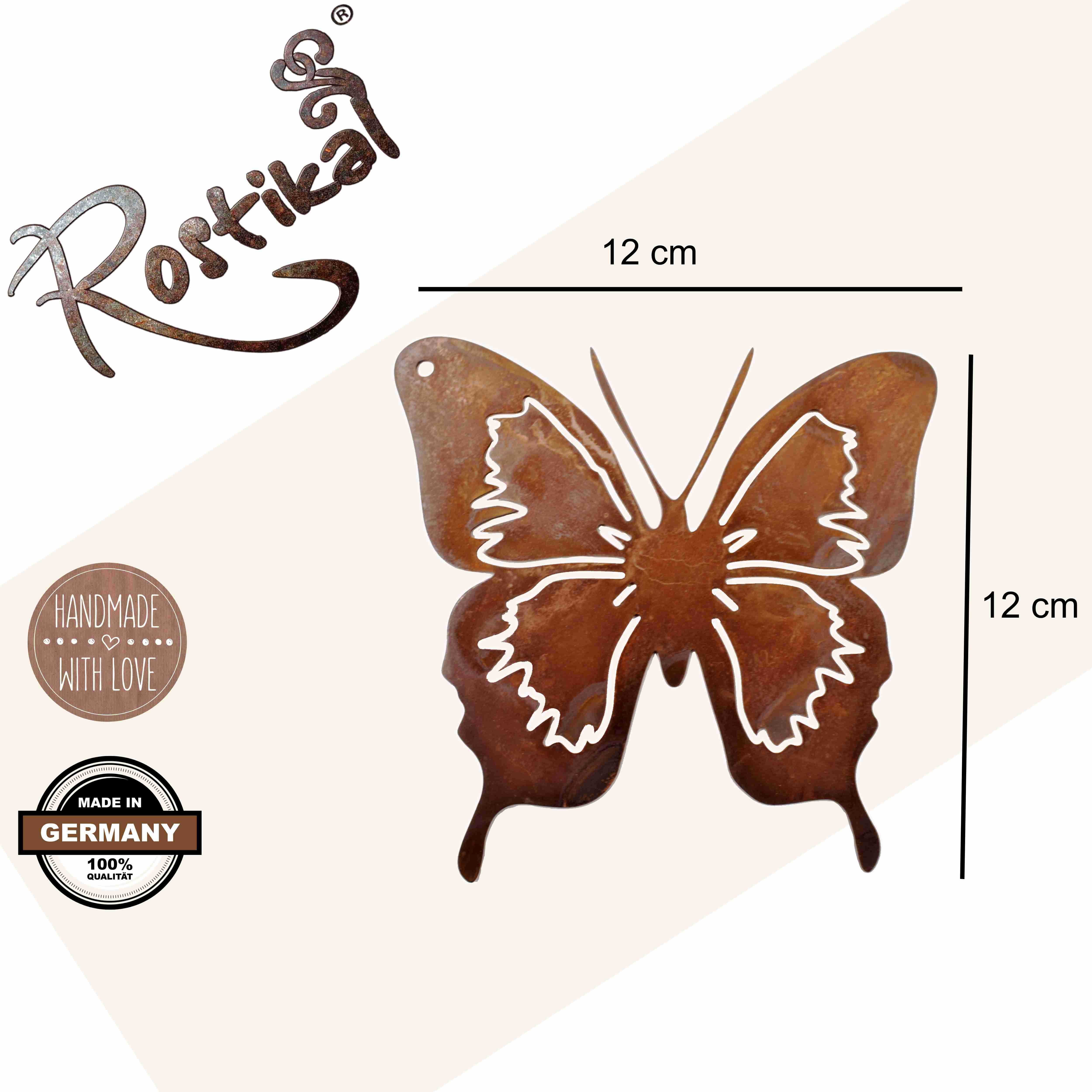 rostig Hängedekoration Metall handmade Schmetterling, Rostikal
