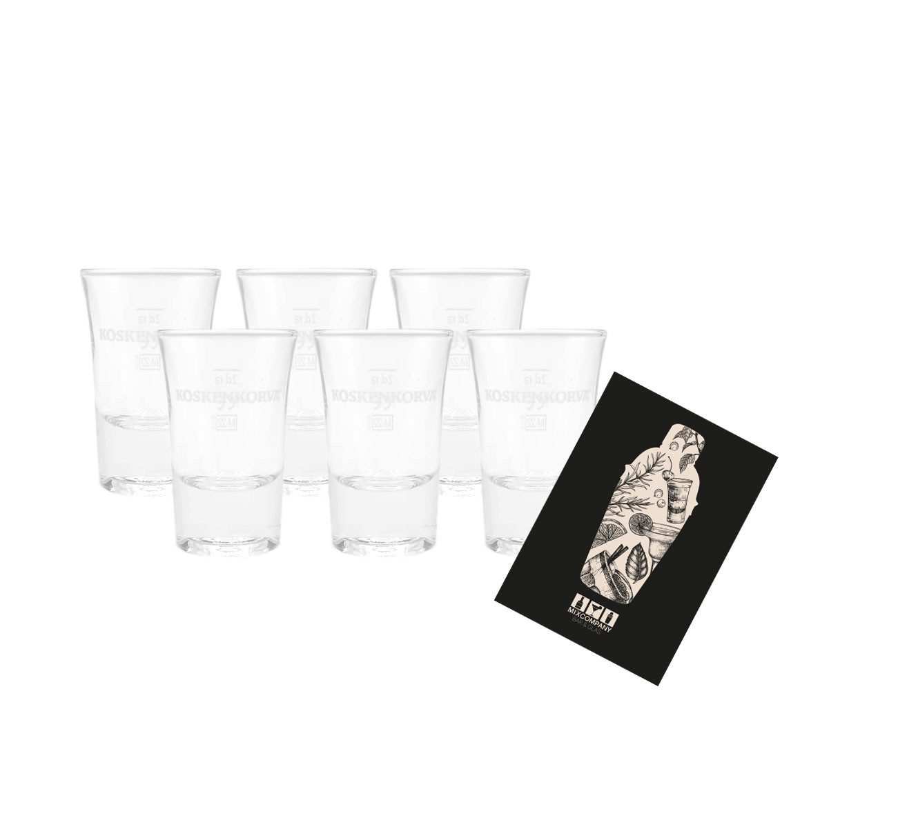 Gläser-Set Koskenkorva Vodka 6er Set Shotglas Schnapsglas Glas Gläser Set - 6x