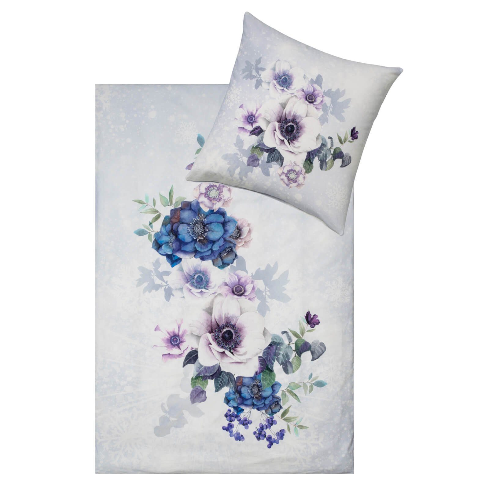 Estella Bettwäsche Snowflower 4446 101 Schnee Kuschelflanell, Flanell, 2 te günstig online kaufen