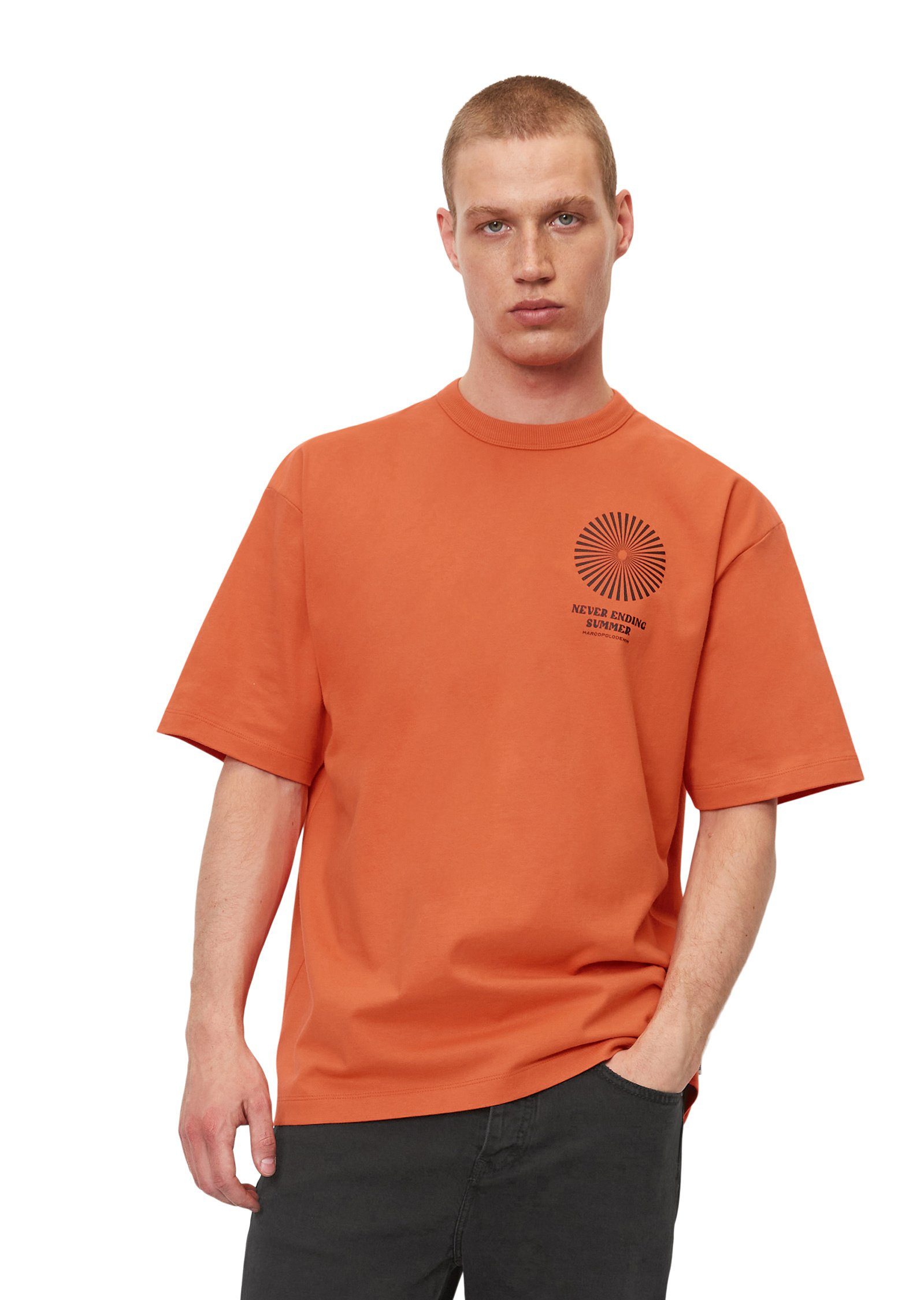 Marc O'Polo DENIM T-Shirt mit Rückenprint rot