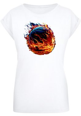 F4NT4STIC T-Shirt Basketball On Fire Sport SHORT SLEEVE Print