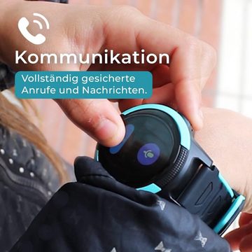 SaveFamily Smartwatch (1,28 Zoll, Android, iOS), Kinder mit Videoanruf, Anruf, Chat, Stoppuhr und Schrittzähler, Ip67