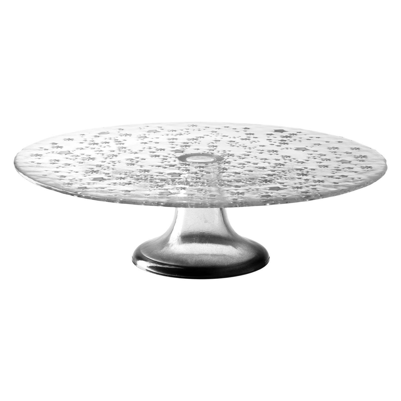 LEONARDO Tortenplatte »Stella Tortenplatte auf Fuß silber Sterne ø 32 cm«, Glas, (1 Stück, 1-tlg)