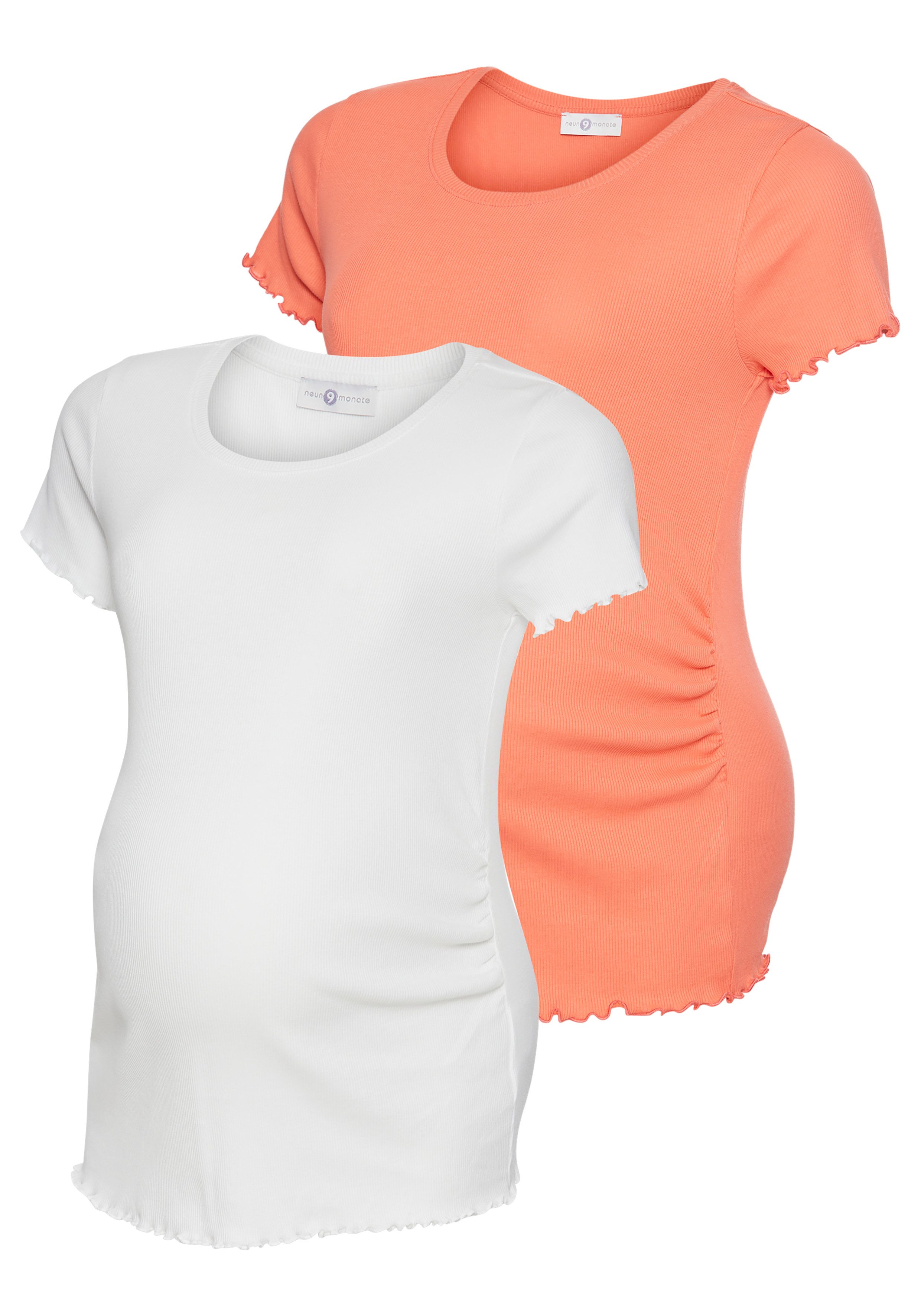 Neun Monate Umstandsshirt 2er Pack Schwangerschafts-Shirts (Packung, 2) T-Shirts für Schwangerschaft und danach