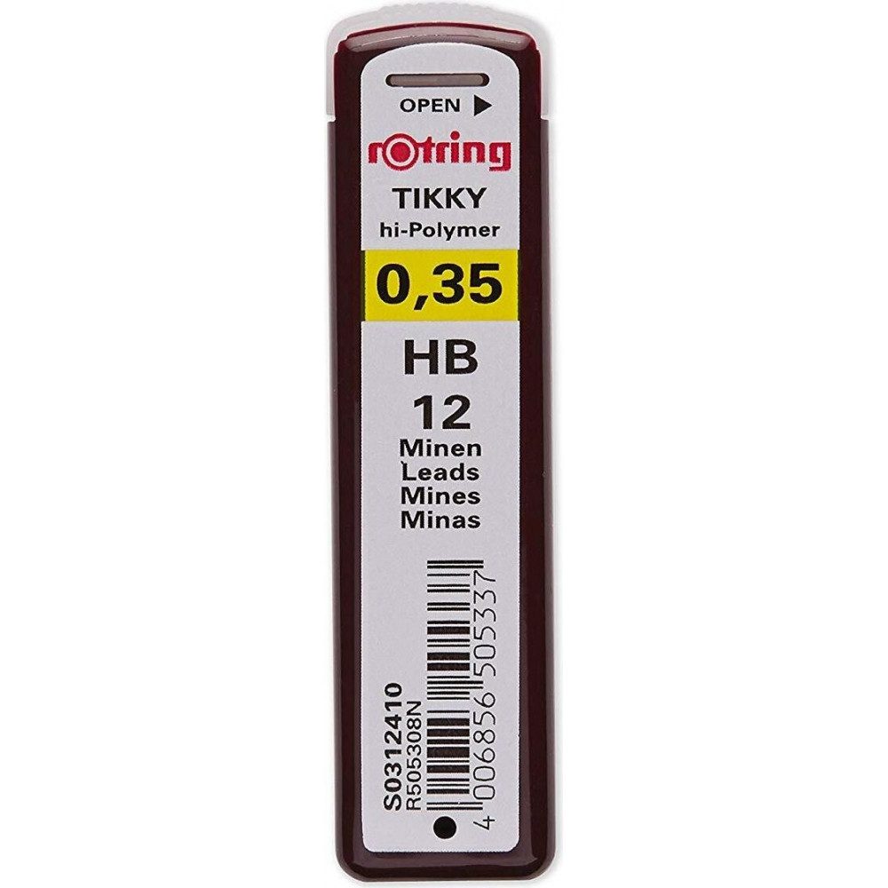 ROTRING Schreibgeräteetui ROTRING Feinmine 12 Stück 0,35 mm für Zeichnen.