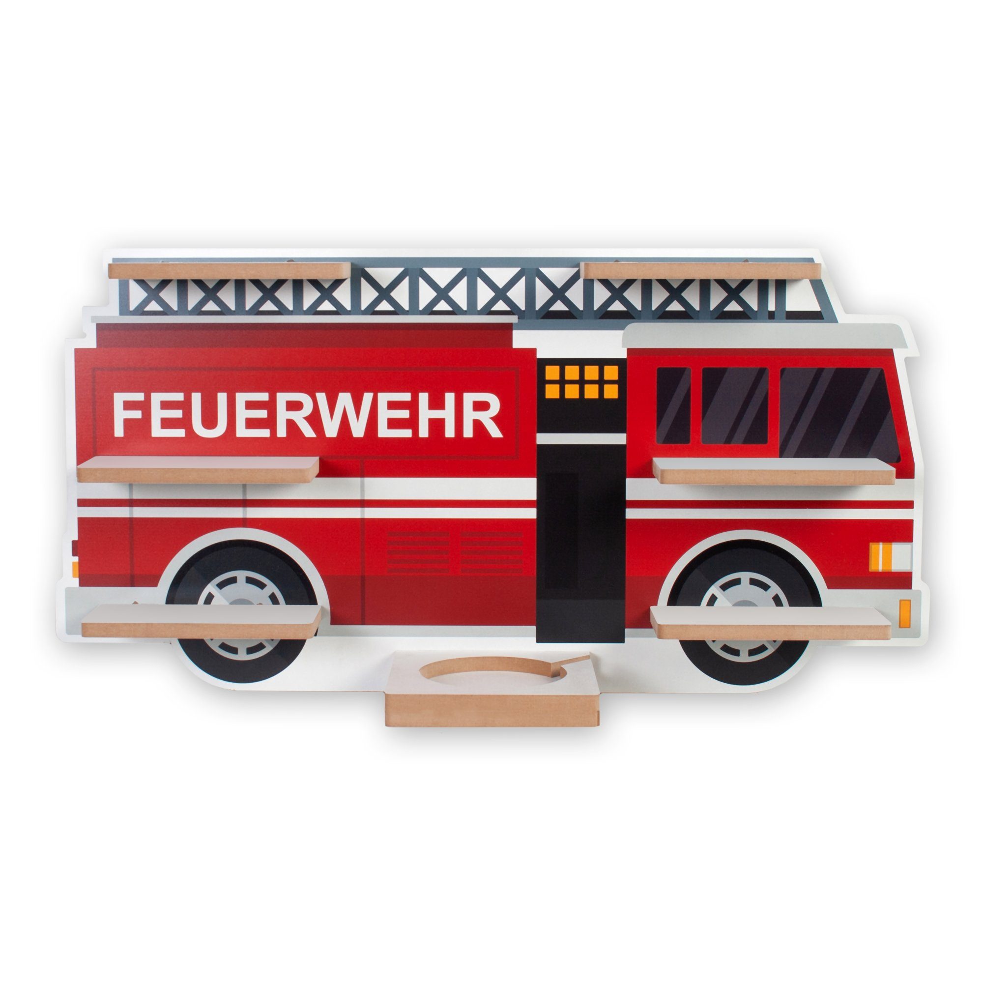 Kreative Feder Wandregal MUSIKBOX-REGAL Feuerwehrauto, für TONIE-BOX und TONIES inkl. 40 Metallplättchen | Wandregale